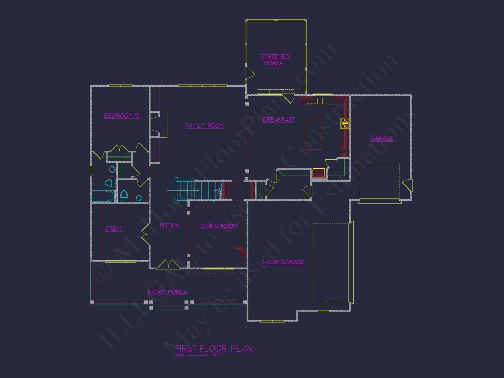 Versatile house Floor Plan with 3 Story CAD Architecture Design