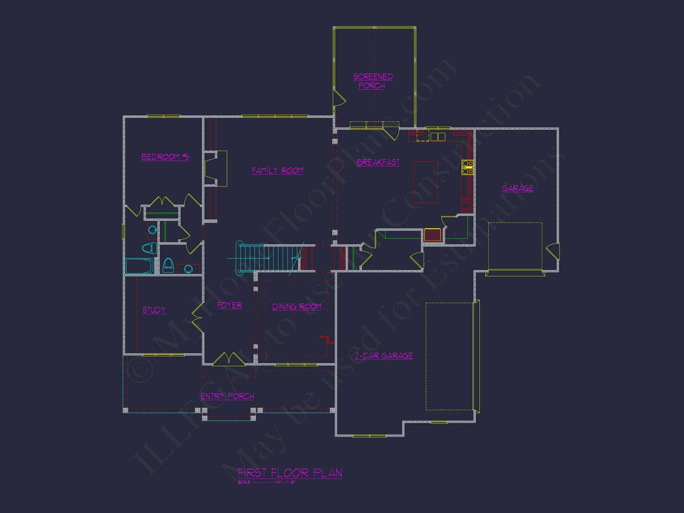 11-1540 HOUSE PLAN - Versatile House Floor Plan with 3 Story CAD Architecture Design 4 Versatile house Floor Plan with 3 Story CAD Architecture Design
