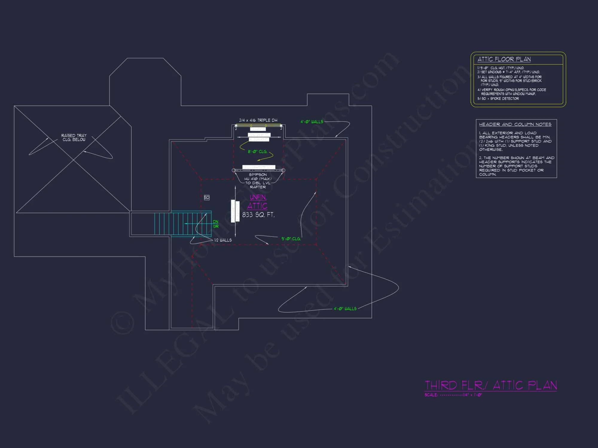 Modern Suburban Floor Plan with Detailed CAD Designs