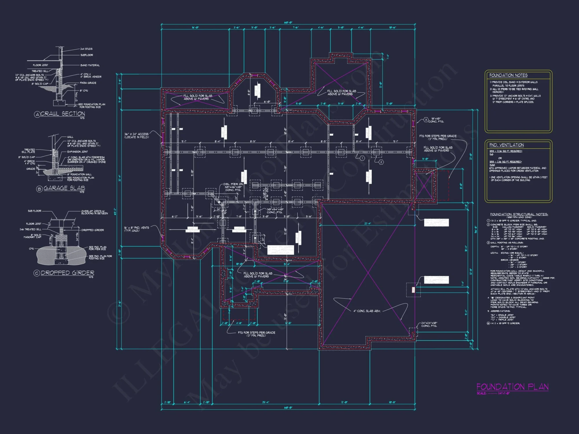 Modern Suburban Floor Plan with Detailed CAD Designs