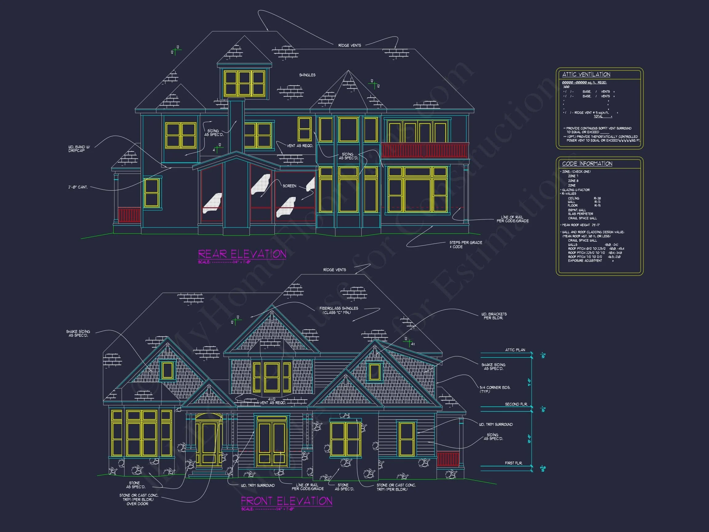 11-1322 HOUSE PLAN - Modern Suburban Floor Plan with Detailed CAD Designs 2 Modern Suburban Floor Plan with Detailed CAD Designs