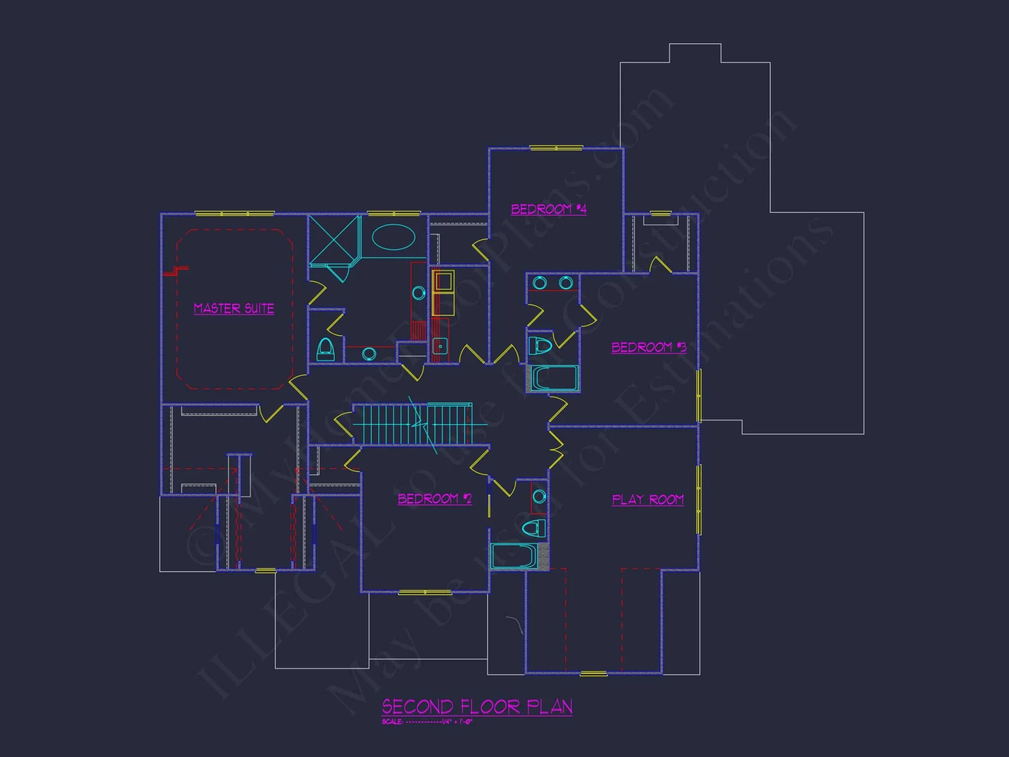 6-Bed Floor Plan Blueprint
