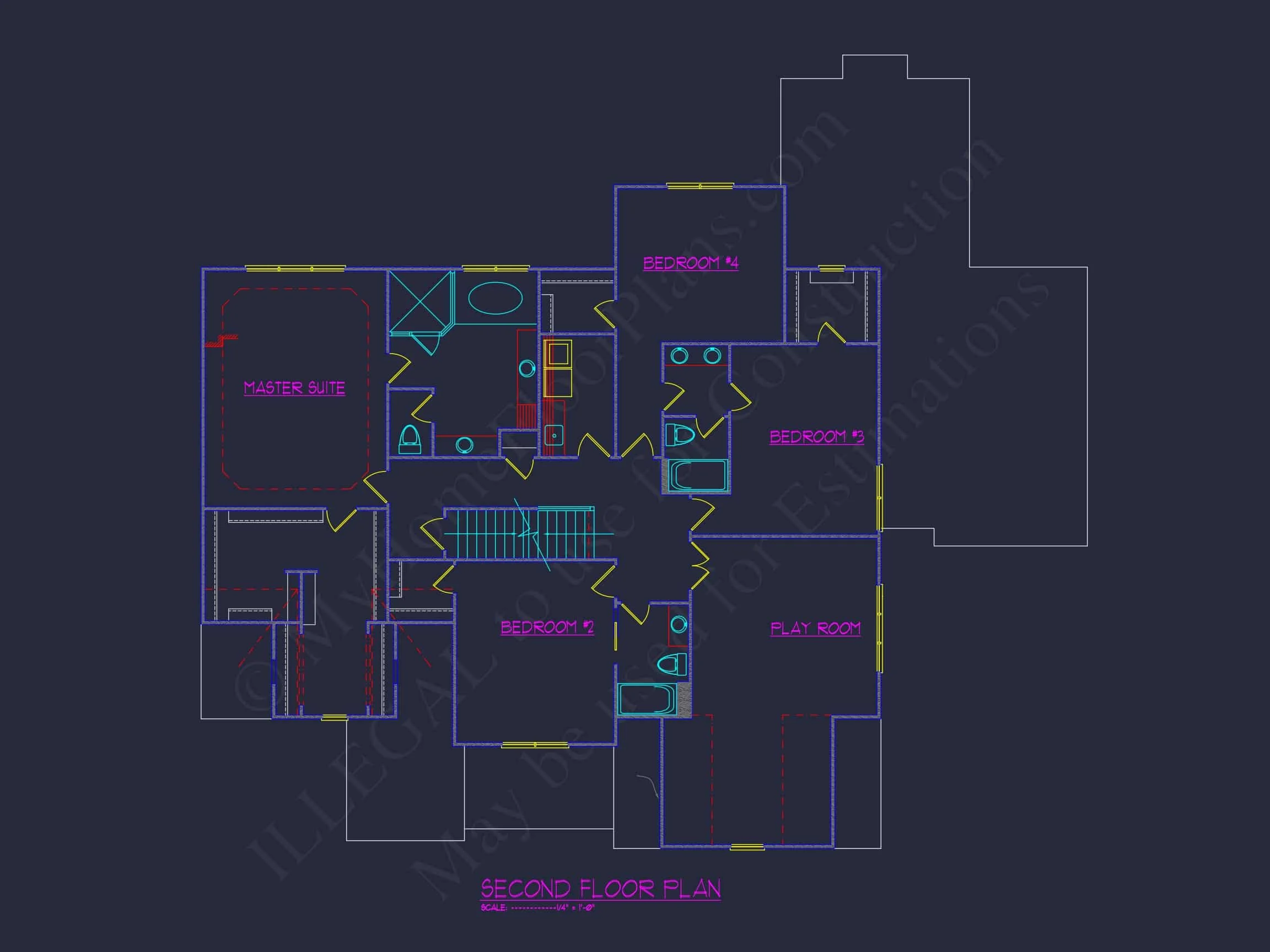 6-Bed Floor Plan Blueprint