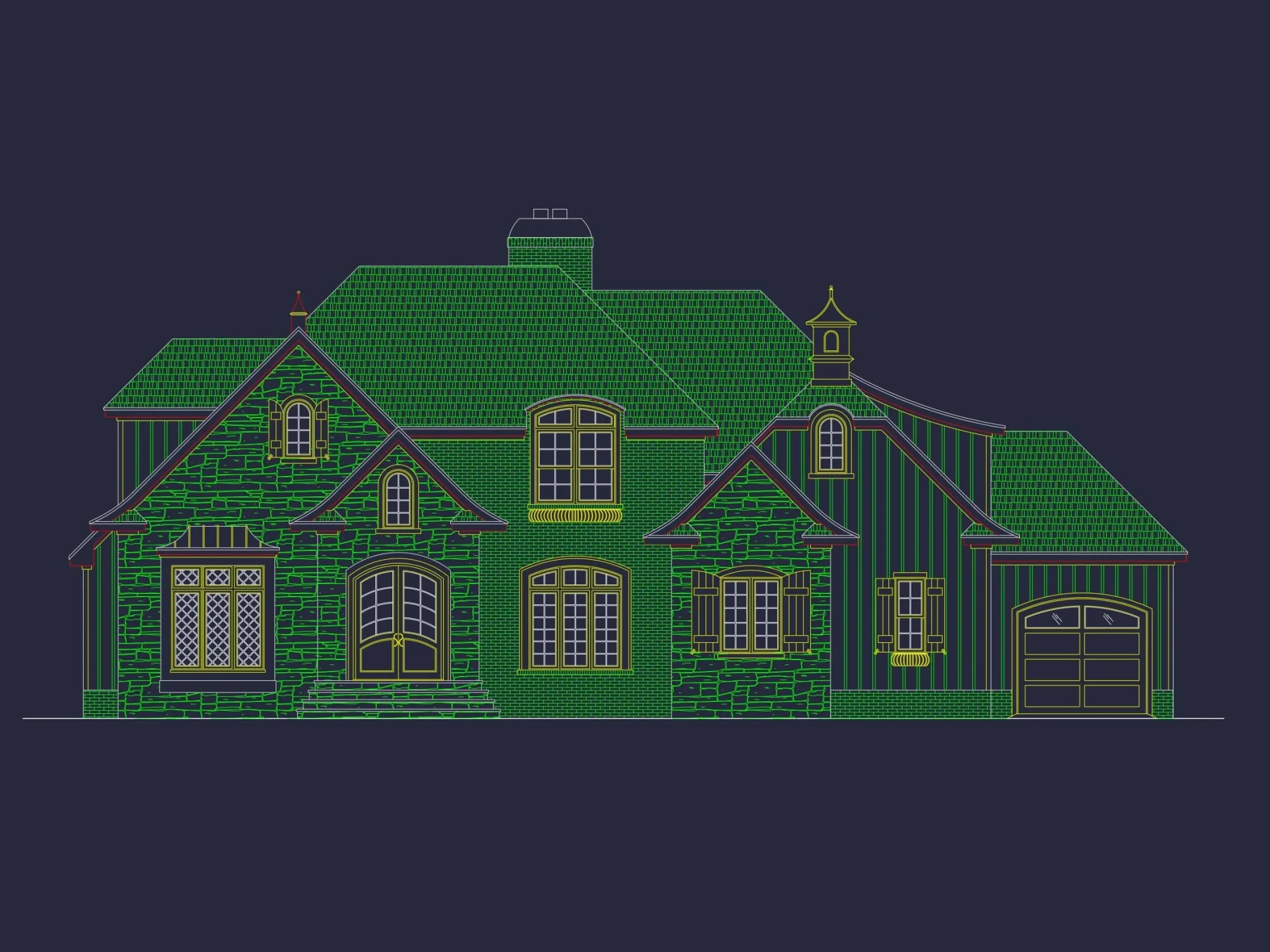 Modern house Plan with Detailed CAD Architecture Designs