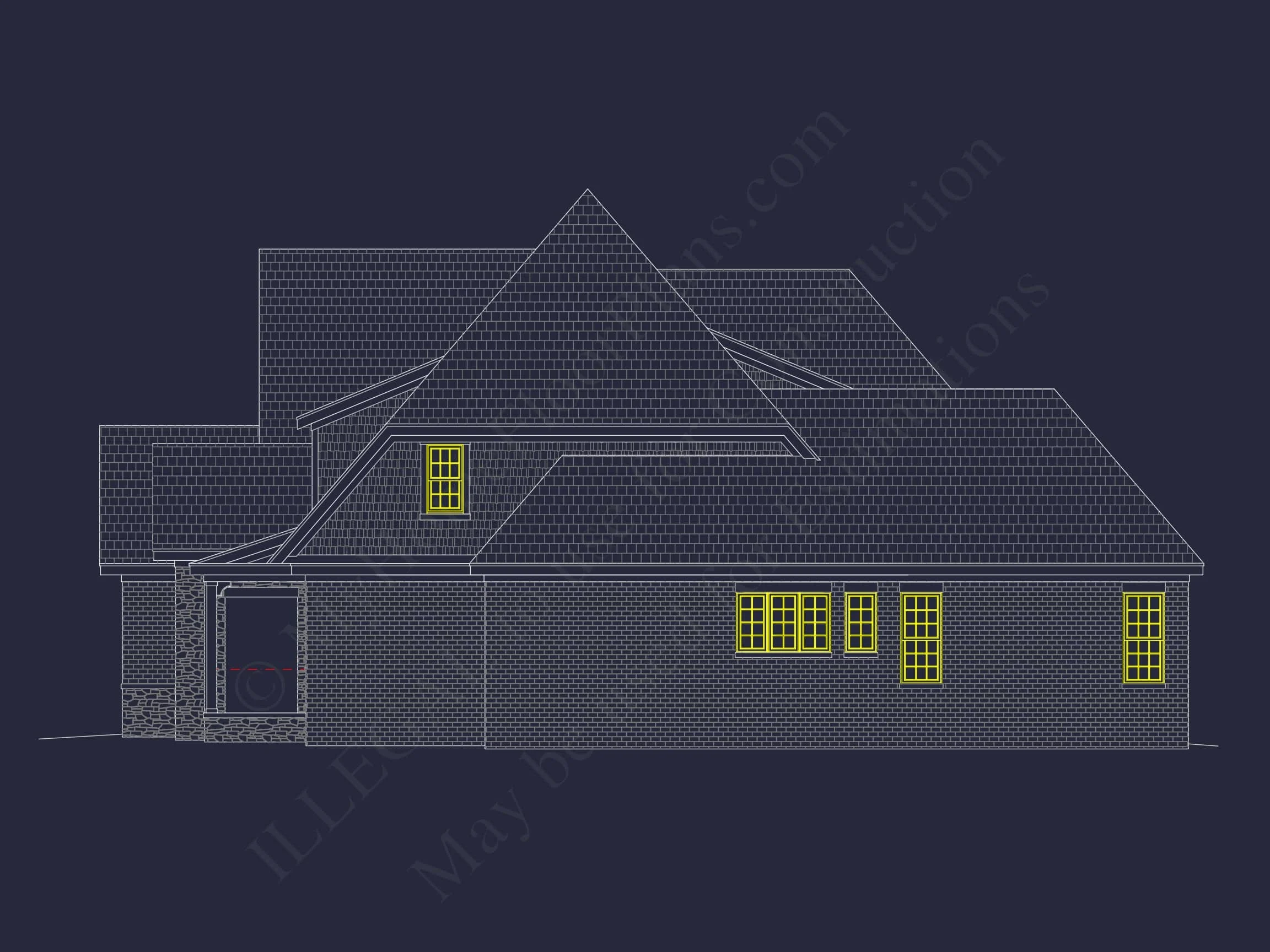 11-1234 HOUSE PLAN - Modern Farmhouse Home Plan - 4-Bed, 5-Bath, 4,416 SF 4 Elegant house Plan with Spacious Floor Plan, Blueprint, and CAD Designs