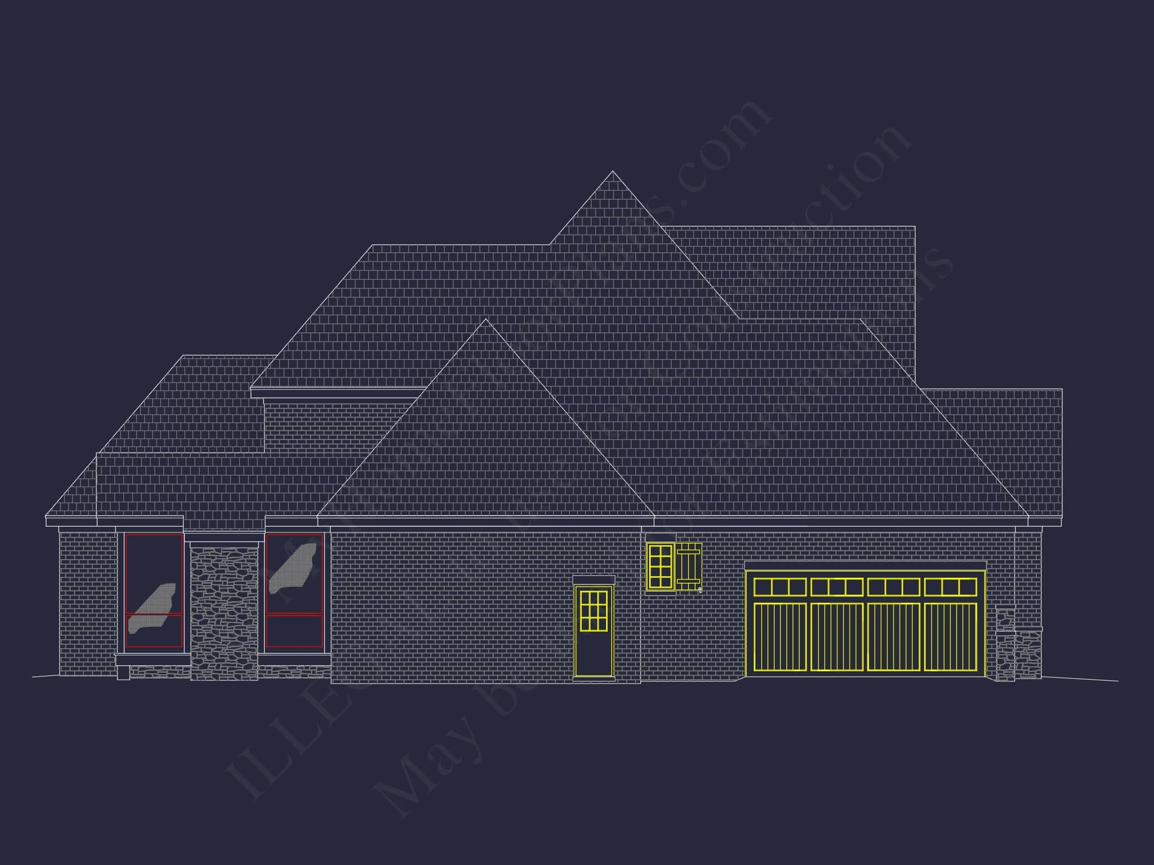 11-1234 HOUSE PLAN - Modern Farmhouse Home Plan - 4-Bed, 5-Bath, 4,416 SF 3 Elegant house Plan with Spacious Floor Plan, Blueprint, and CAD Designs
