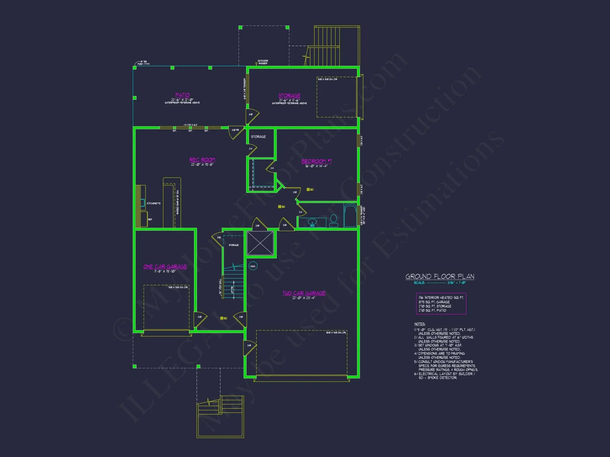 Beach house Plan: Architectural CAD Floor Plans & Designs