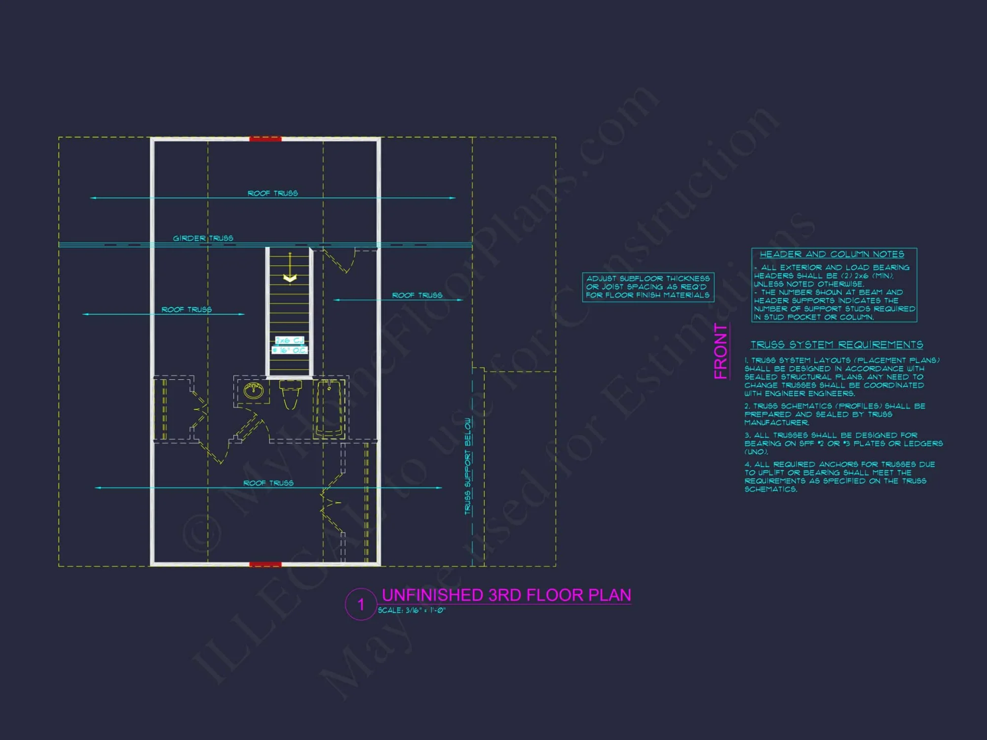 Modern CAD house Design Plan with 3 Bedrooms and 2.5 Bathrooms