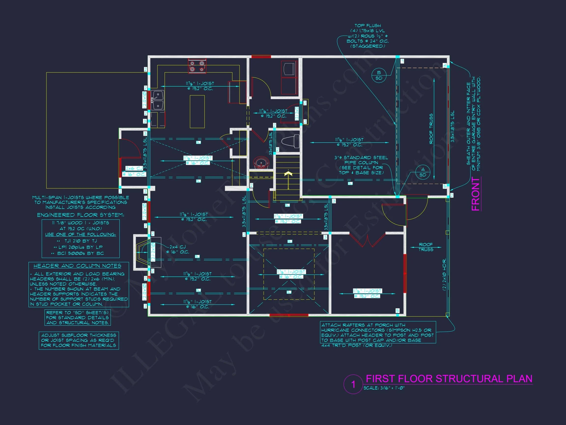 Modern CAD house Design Plan with 3 Bedrooms and 2.5 Bathrooms
