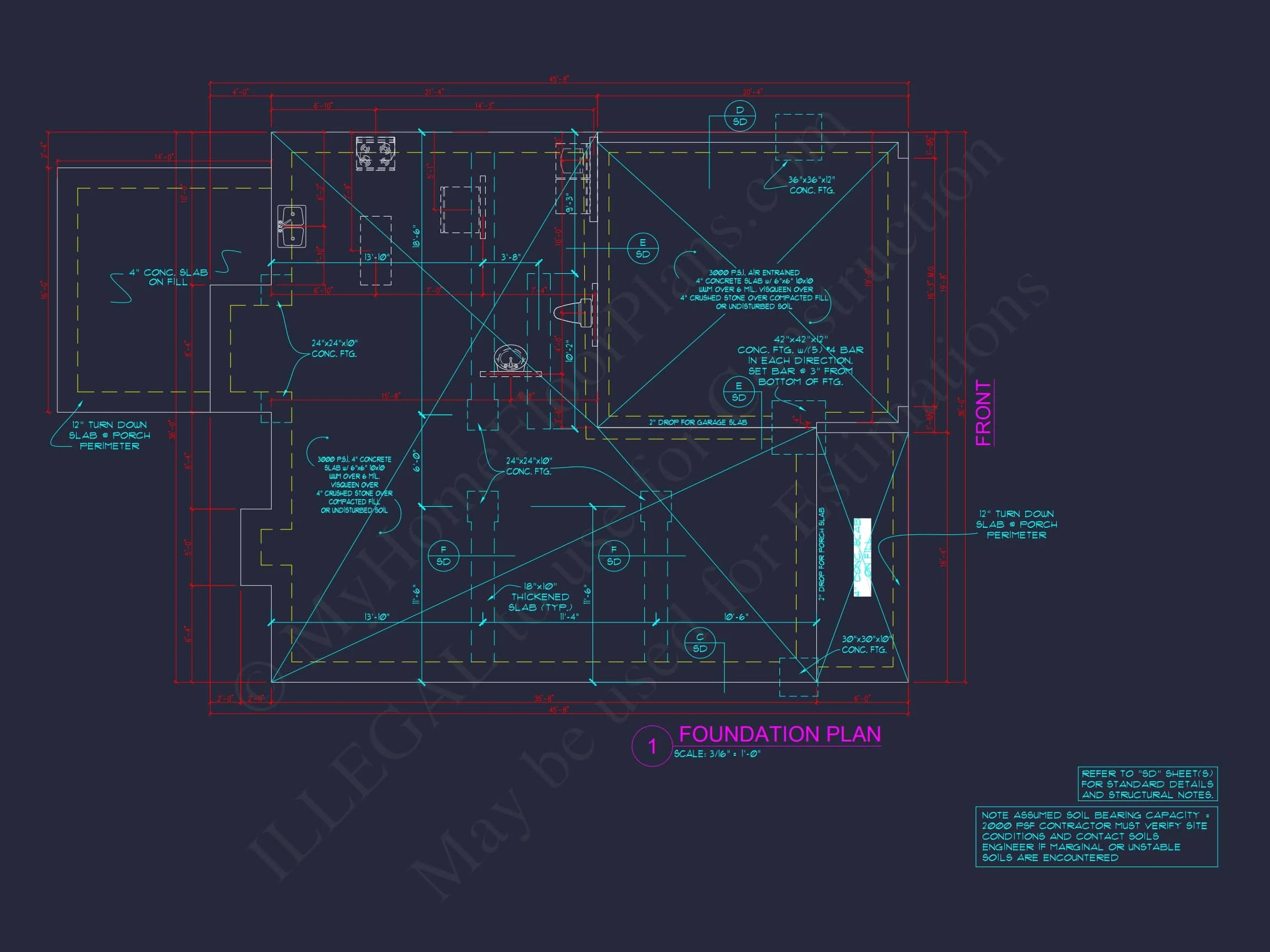 Modern CAD house Design Plan with 3 Bedrooms and 2.5 Bathrooms