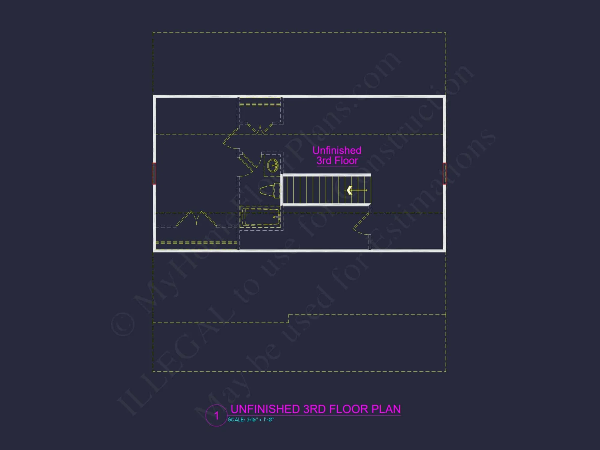 Modern CAD house Design Plan with 3 Bedrooms and 2.5 Bathrooms