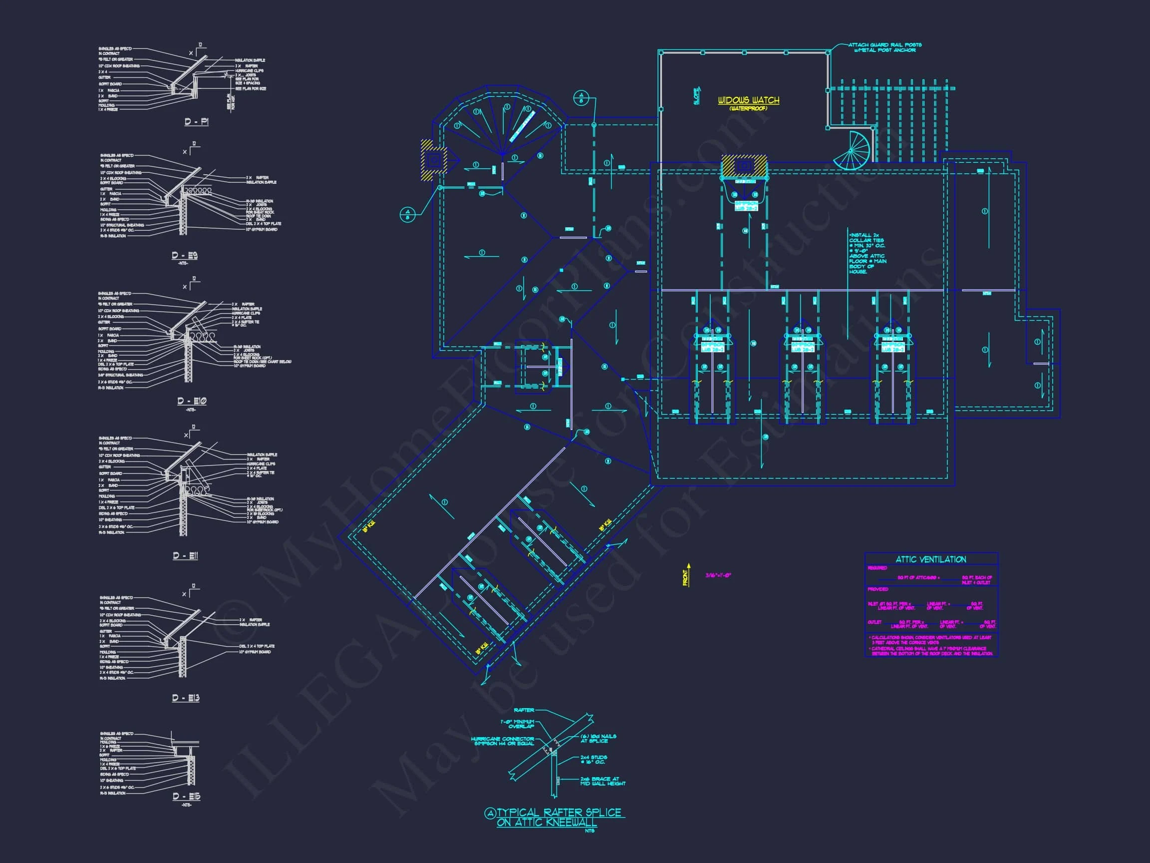 10-1882 HOUSE PLAN - Elegant Colonial Revival House Plan with Detailed Floor Designs 16 Elegant Colonial Revival house Plan with Detailed Floor Designs