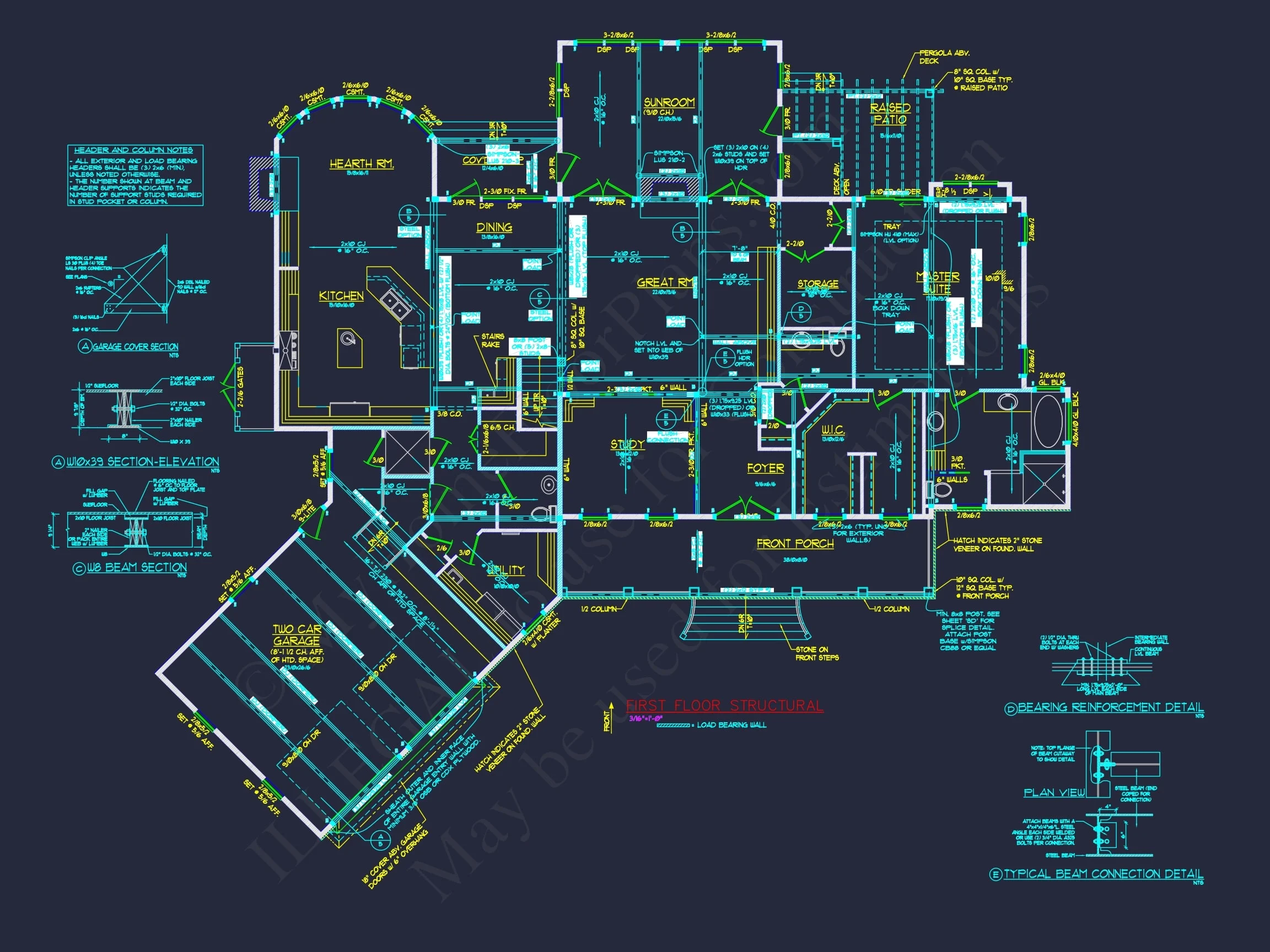 10-1882 HOUSE PLAN - Elegant Colonial Revival House Plan with Detailed Floor Designs 13 Elegant Colonial Revival house Plan with Detailed Floor Designs