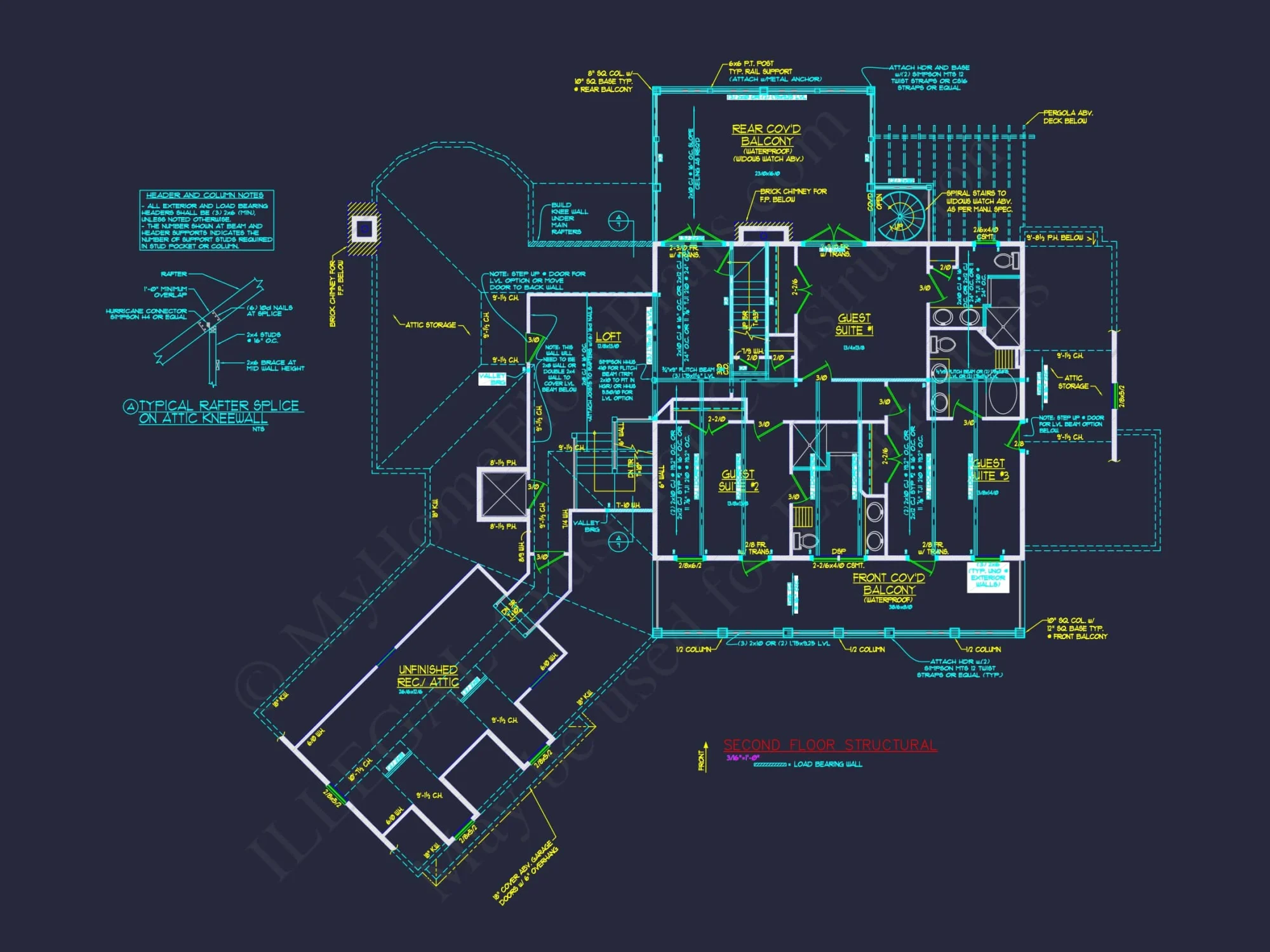 Elegant Colonial Revival house Plan with Detailed Floor Designs