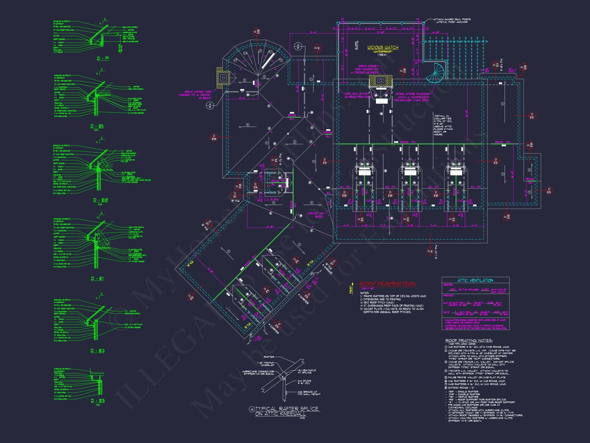 10-1882 HOUSE PLAN - Elegant Colonial Revival House Plan with Detailed Floor Designs 11 Elegant Colonial Revival house Plan with Detailed Floor Designs