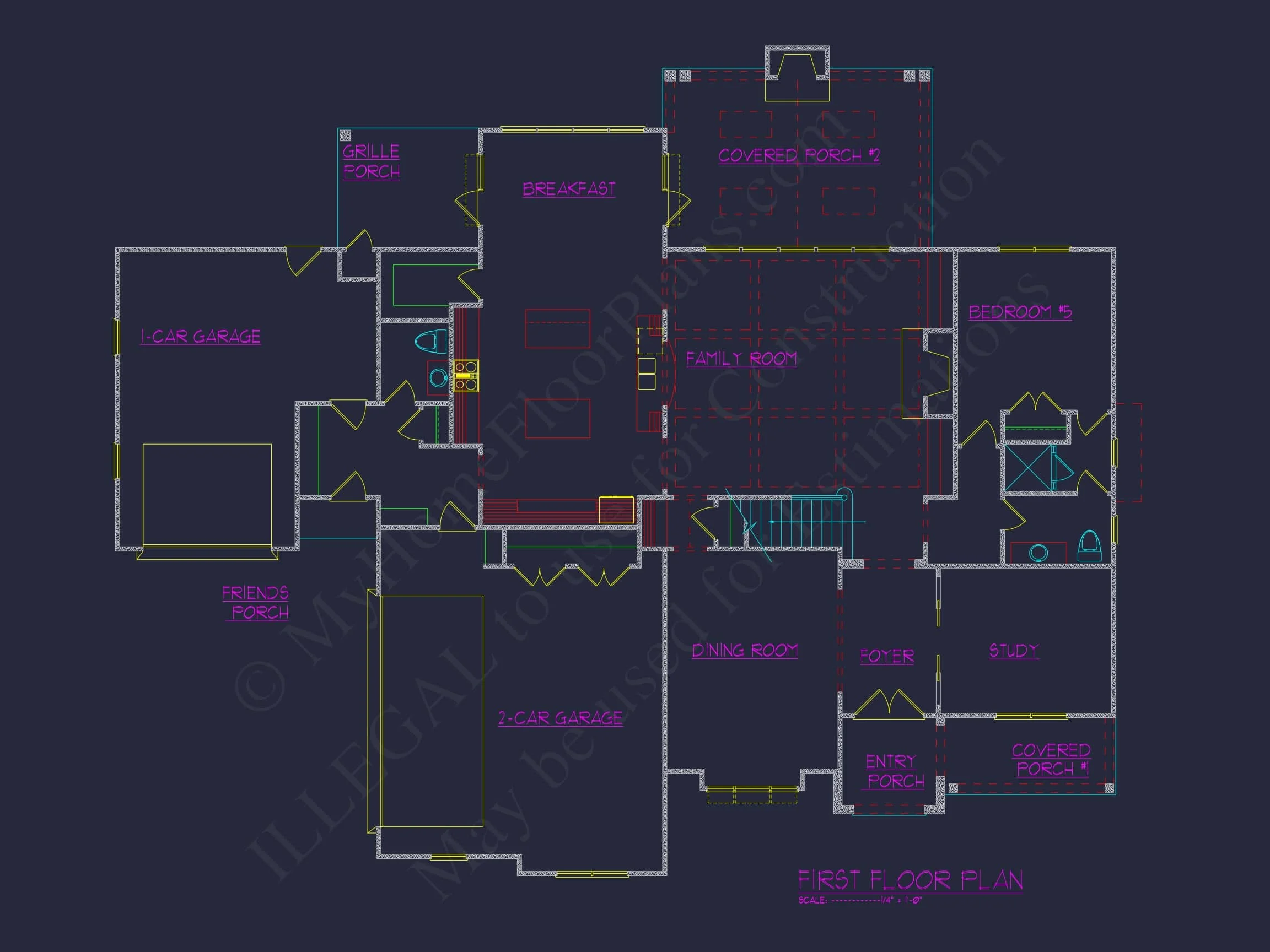 Elegant house Floor Plan Featuring 3D CAD Architecture Designs
