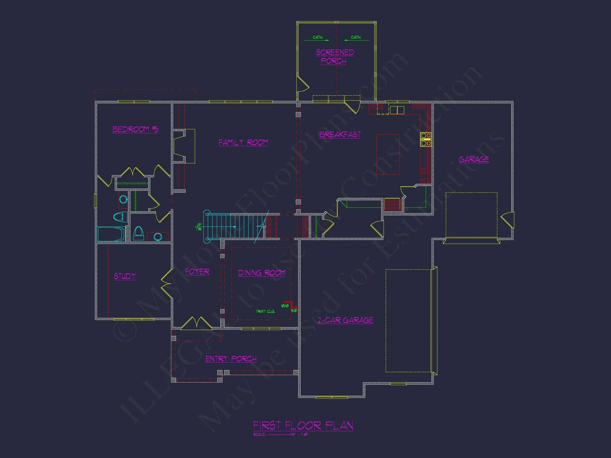 Elegant house Blueprint – Floor Plan & CAD Architecture Design