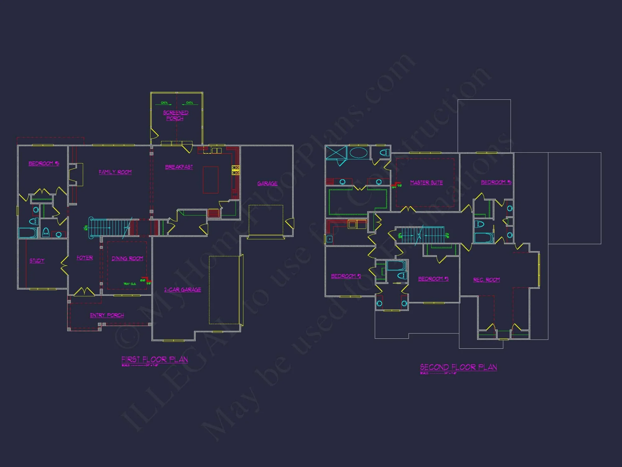 Elegant house Blueprint – Floor Plan & CAD Architecture Design