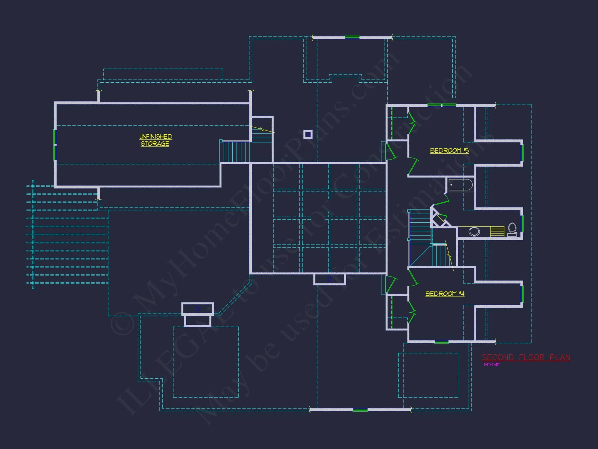 Elegant Colonial Revival house Plan with CAD Designs and Floor Plans
