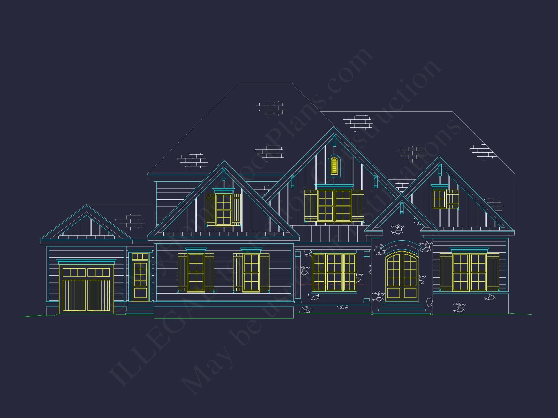 Luxury house Plan with CAD Blueprint and Modern Designs