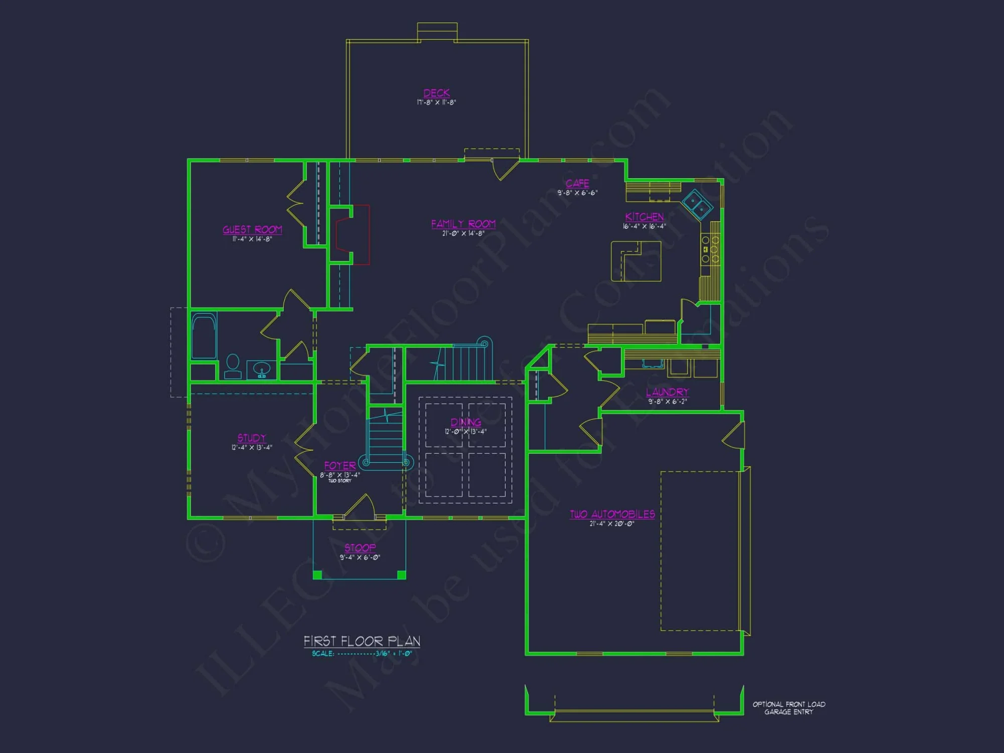 Explore Modern house Floor Plan: CAD Blueprint Designs