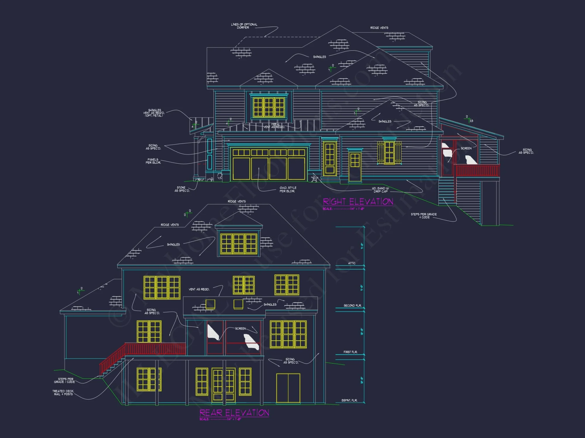 Custom 3-Story house Plan with CAD Designs and Floor Blueprint