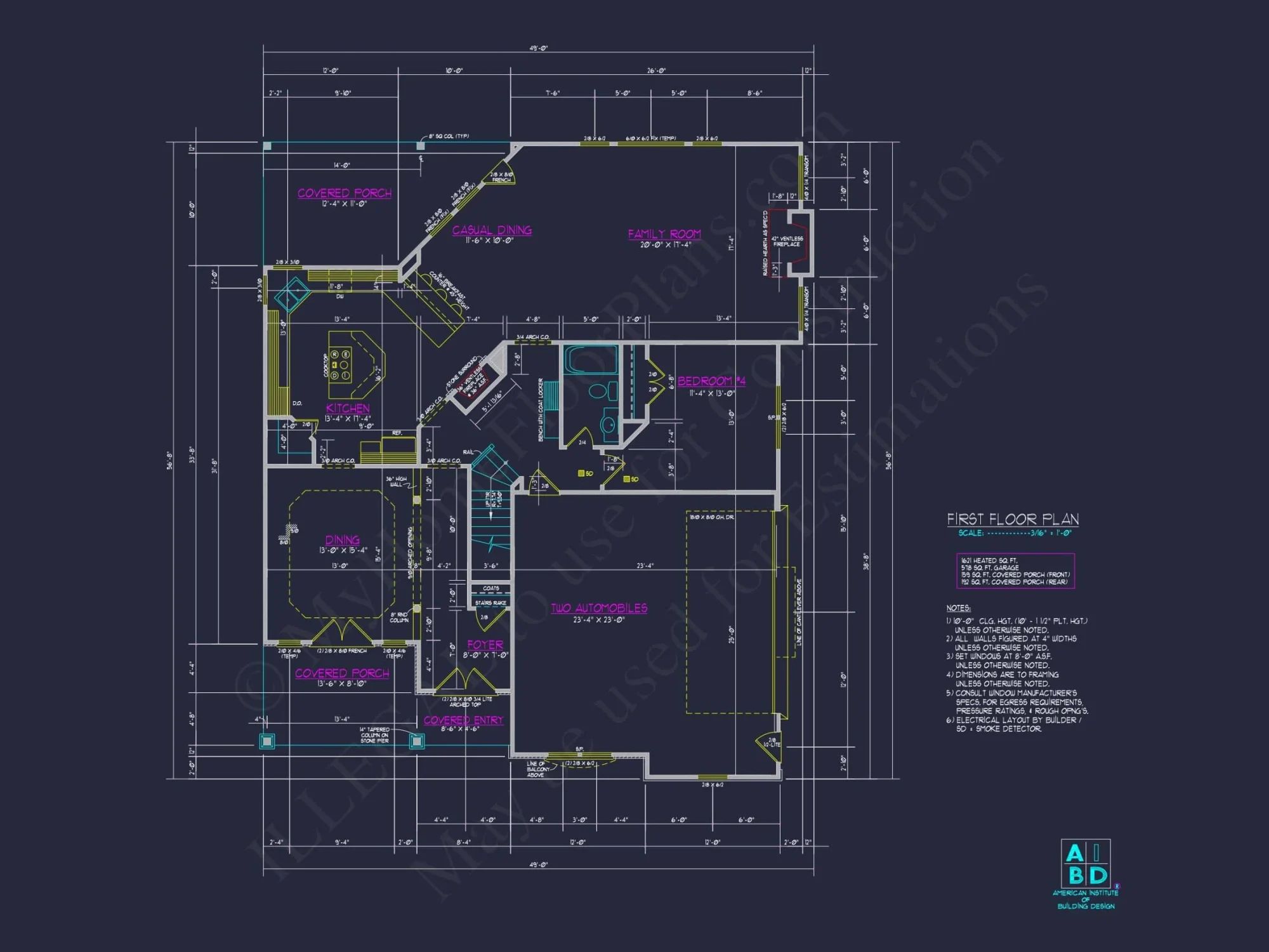 Modern Craftsman house Plan with 3 Floors and Luxury Features