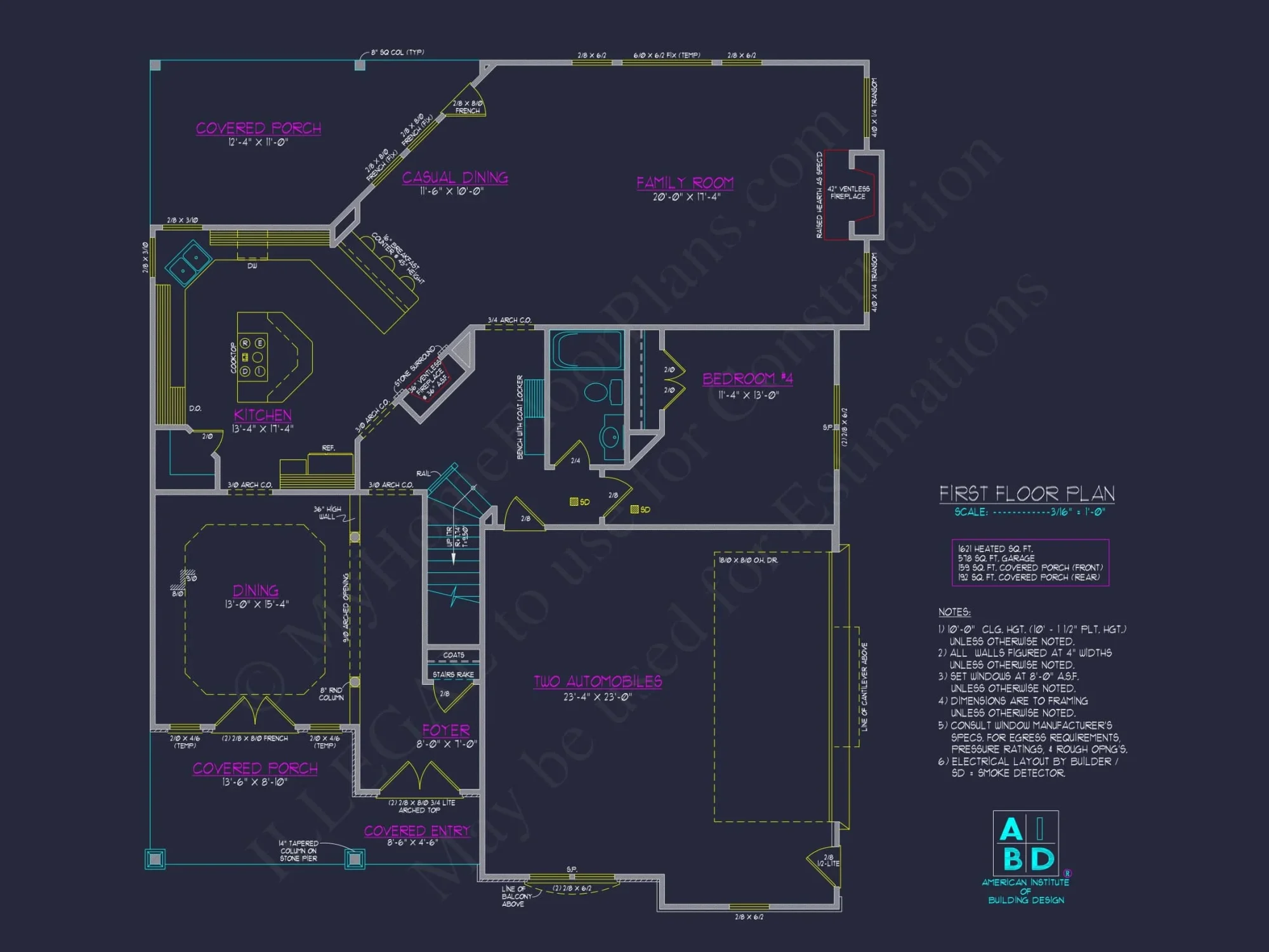 Modern Craftsman house Plan with 3 Floors and Luxury Features