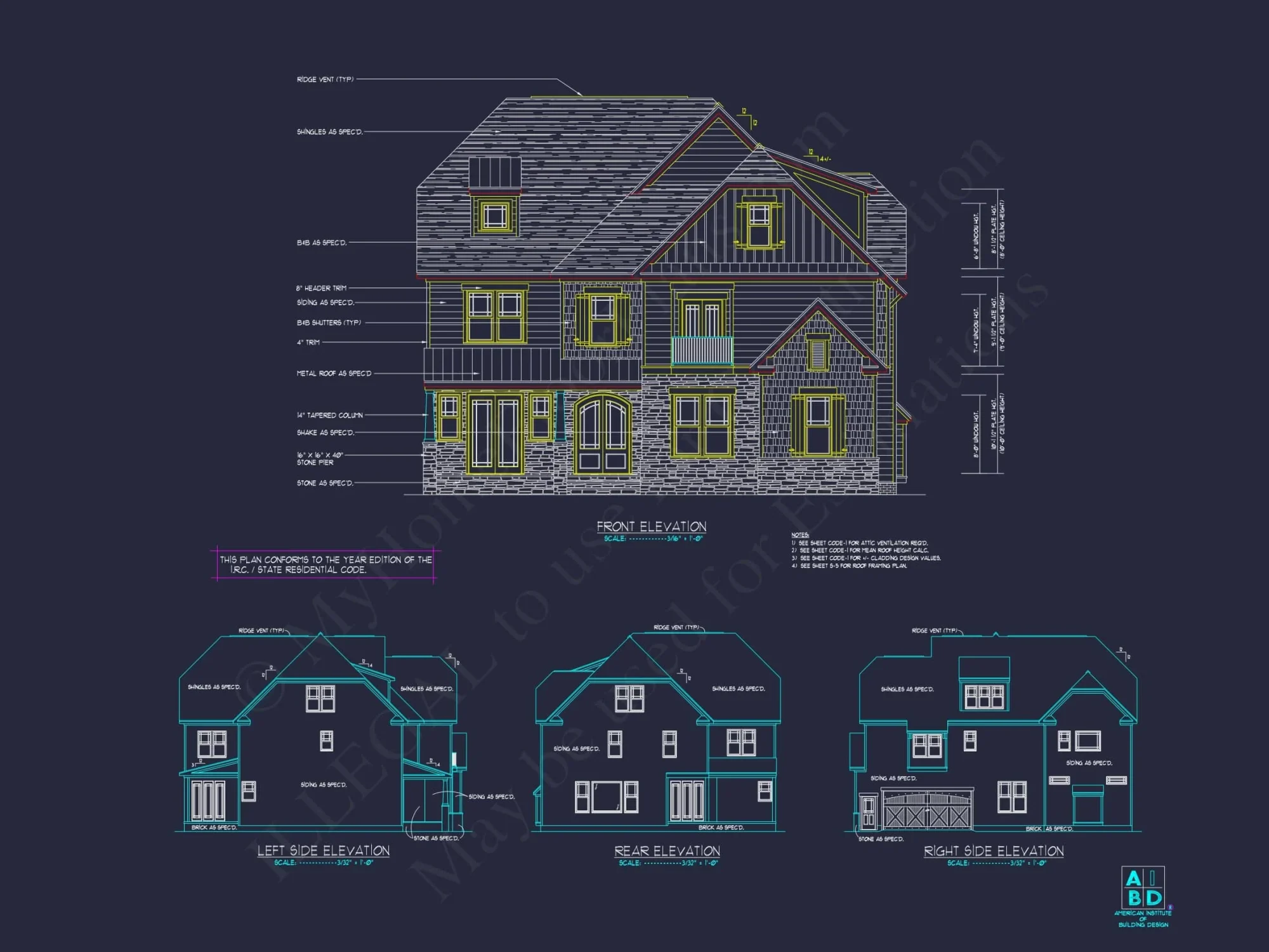 Modern Craftsman house Plan with 3 Floors and Luxury Features