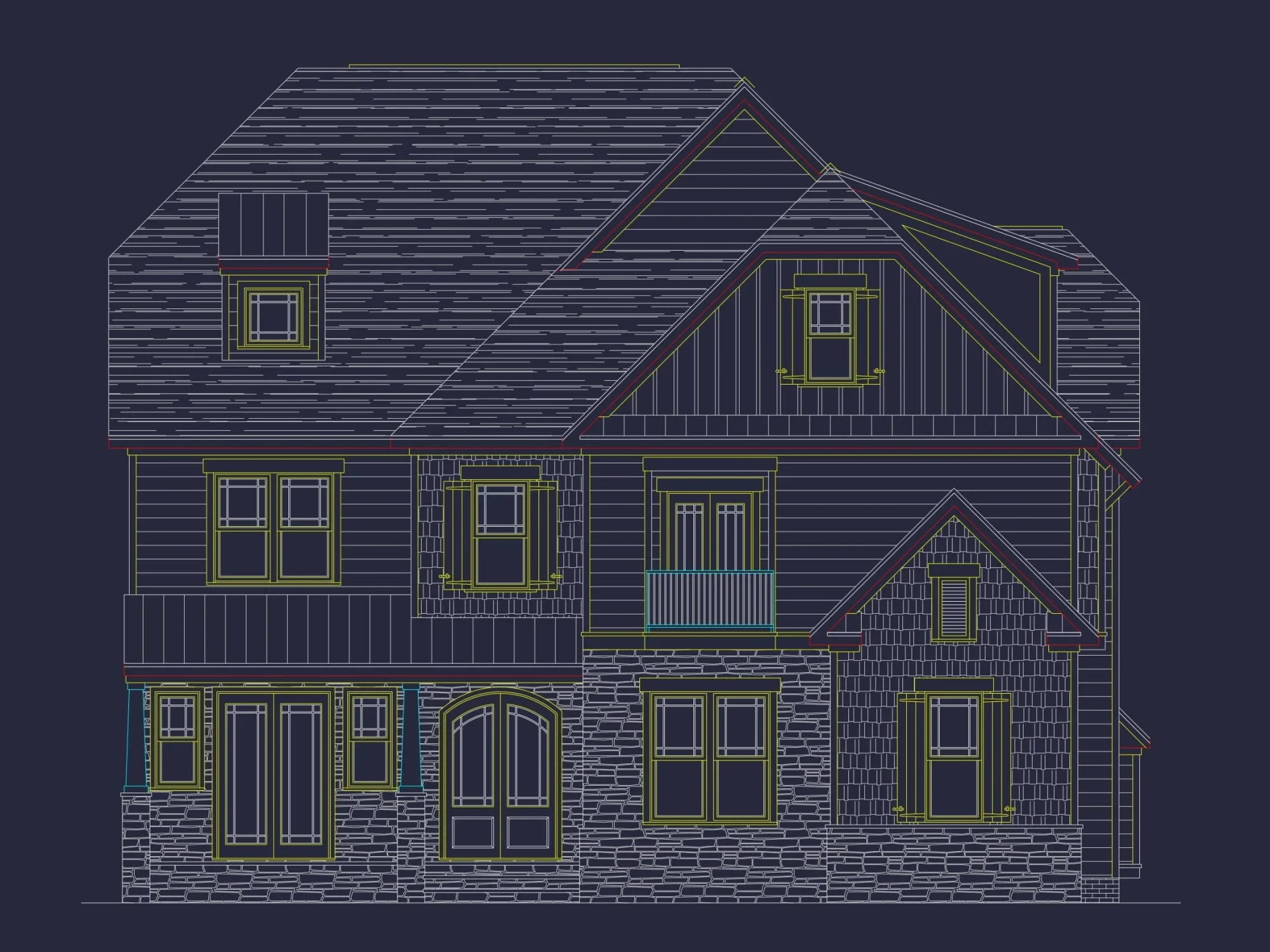 Modern Craftsman house Plan with 3 Floors and Luxury Features