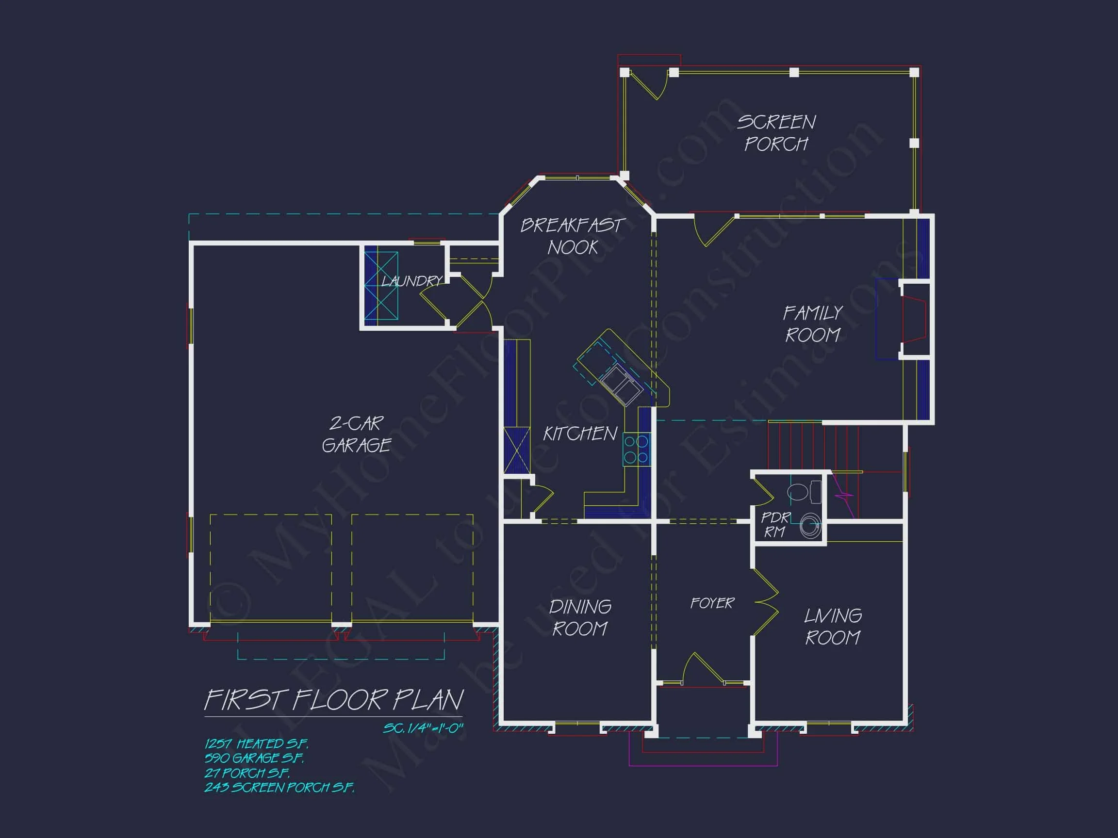 8-1957 HOUSE PLAN - Elegant Colonial Revival House Plan with Spacious 2-Story Designs 3 Elegant Colonial Revival house Plan with Spacious 2-Story Designs