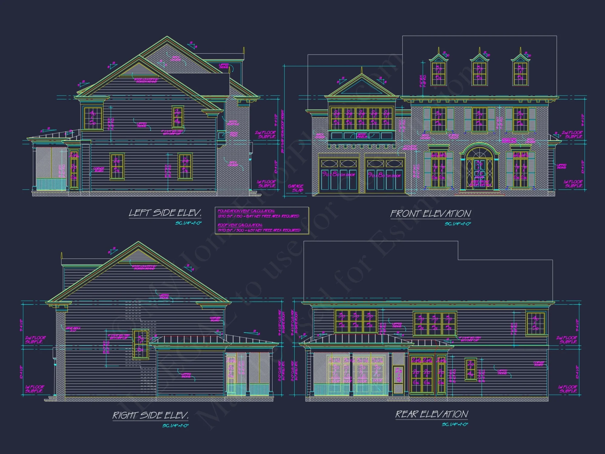 Elegant Colonial Revival house Plan with Spacious 2-Story Designs