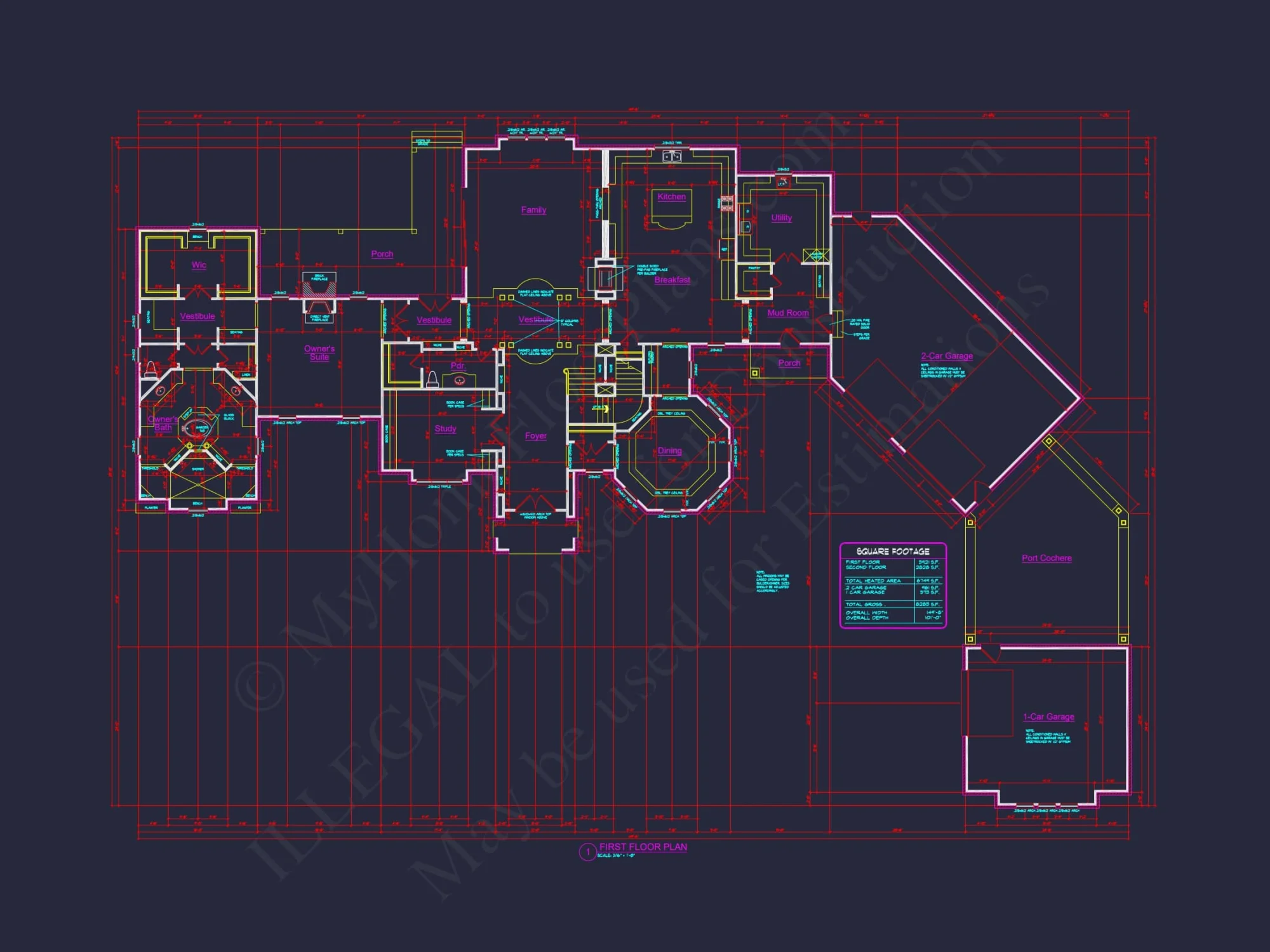 Luxury house Plan with 5 Bedrooms, CAD Designs & Vaulted Ceilings