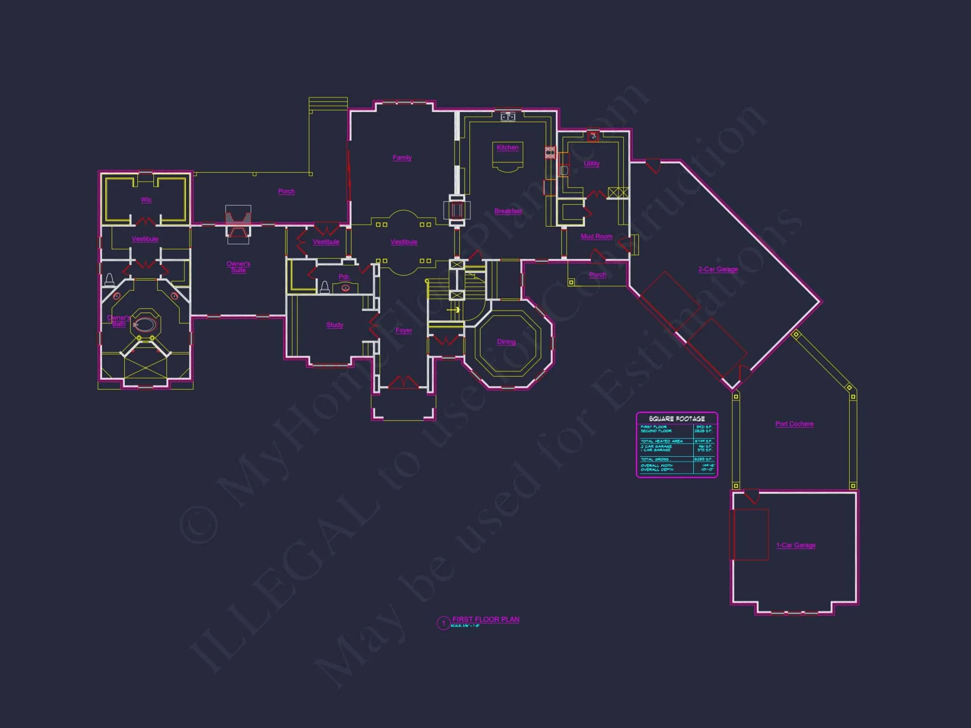 Luxury house Plan with 5 Bedrooms, CAD Designs & Vaulted Ceilings