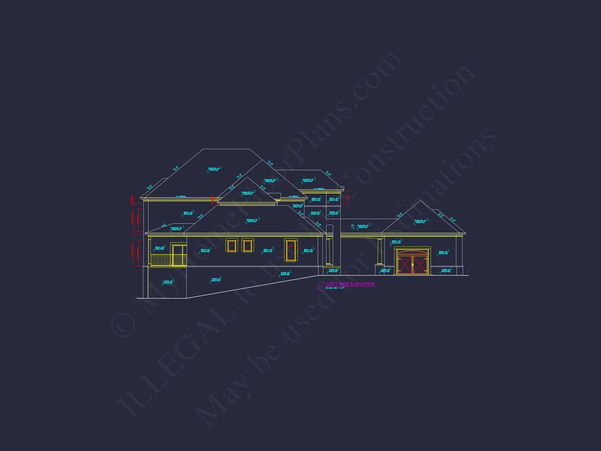Luxury house Plan with 5 Bedrooms, CAD Designs & Vaulted Ceilings