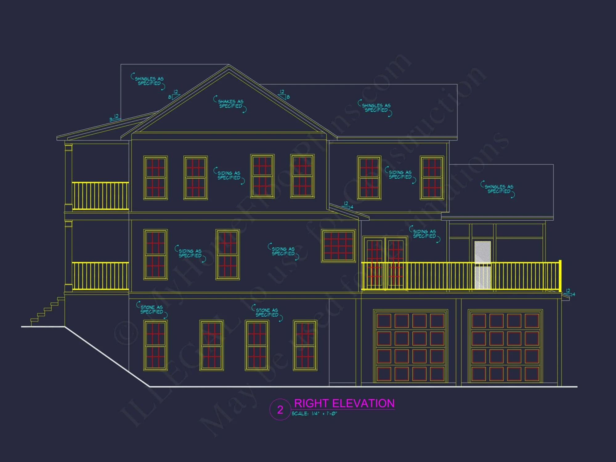 Elegant house Plan with 3 Floors, CAD Designs, and 5 Bedrooms