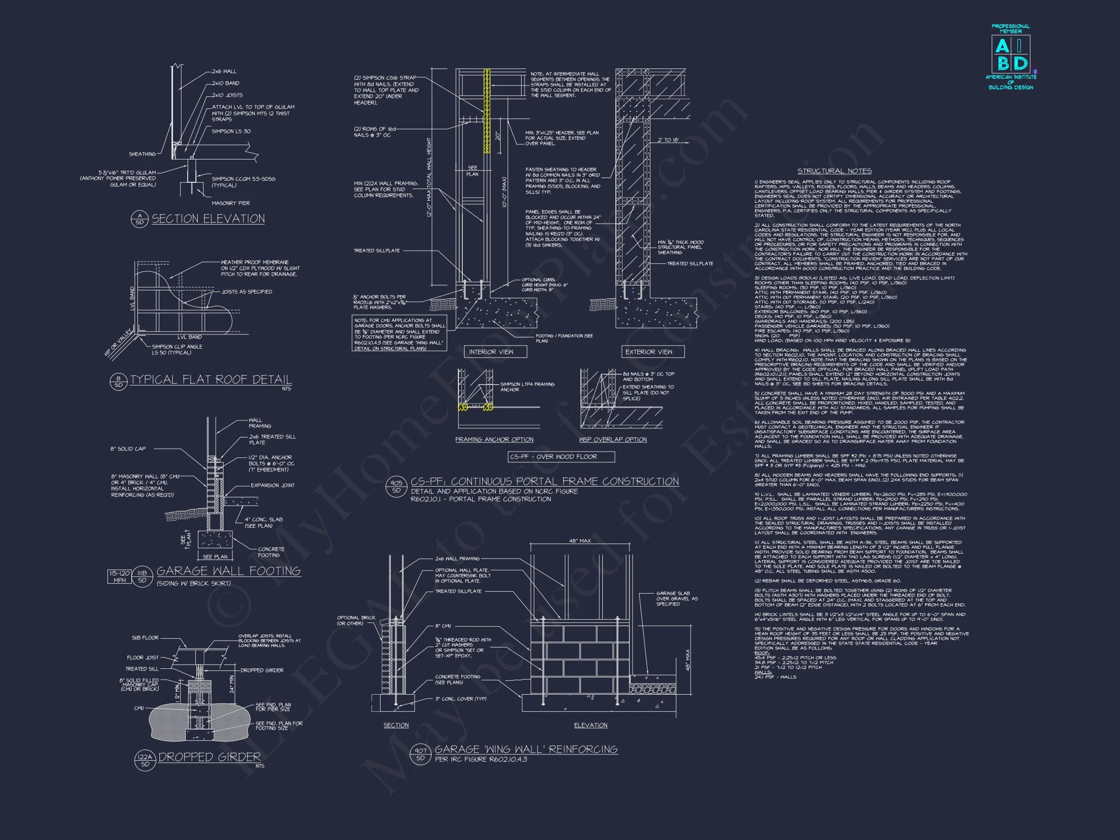19-2509 GARAGE PLAN - 1-Bed, 1-Bath, 320 SF Traditional Detached Garage Plan 5 One-Car Garage Plan with Detailed CAD Blueprint and Architecture Designs