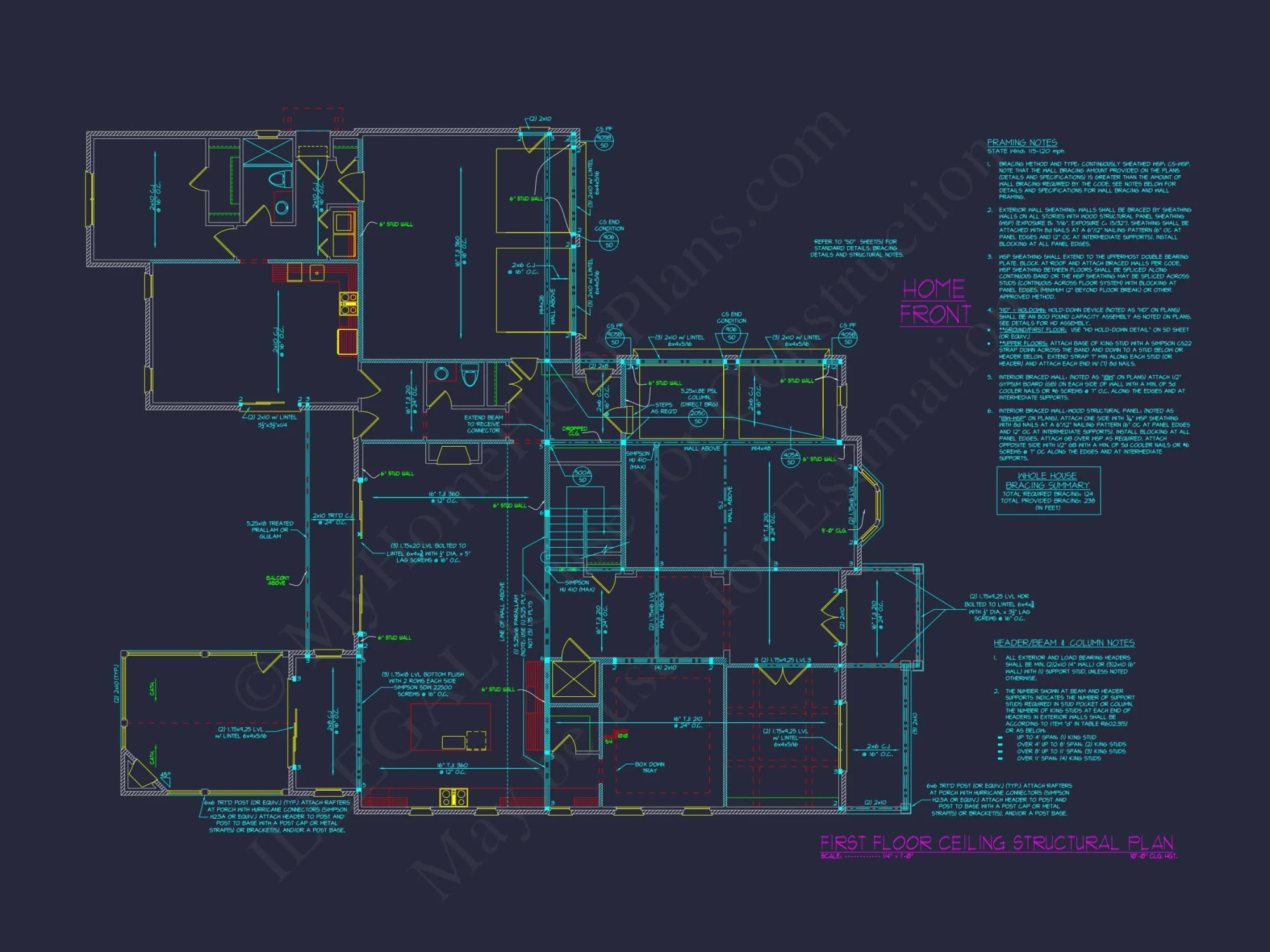 Elegant house Floor Plan with 5 Beds & 5+ Baths