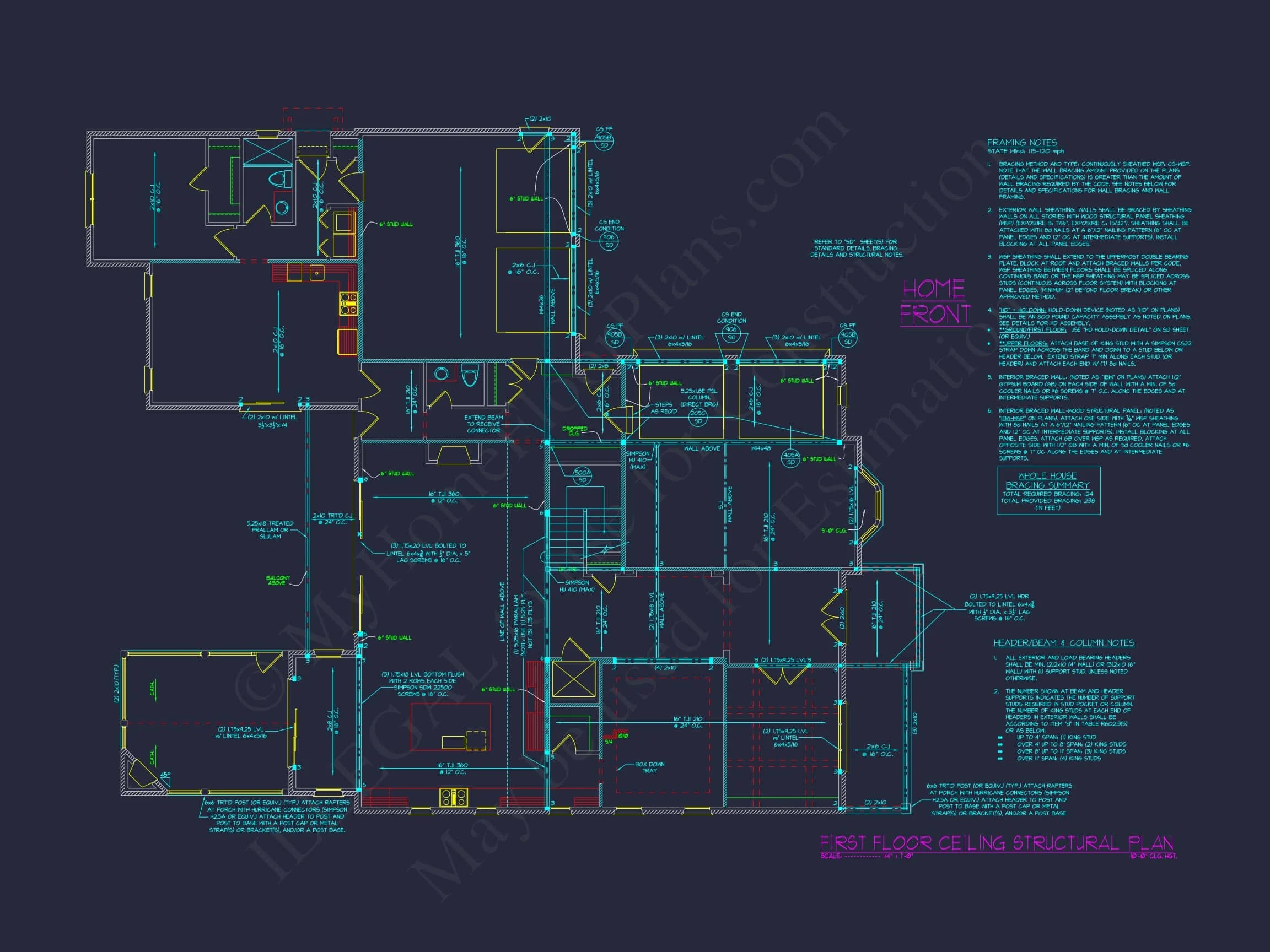 Elegant house Floor Plan with 5 Beds & 5+ Baths