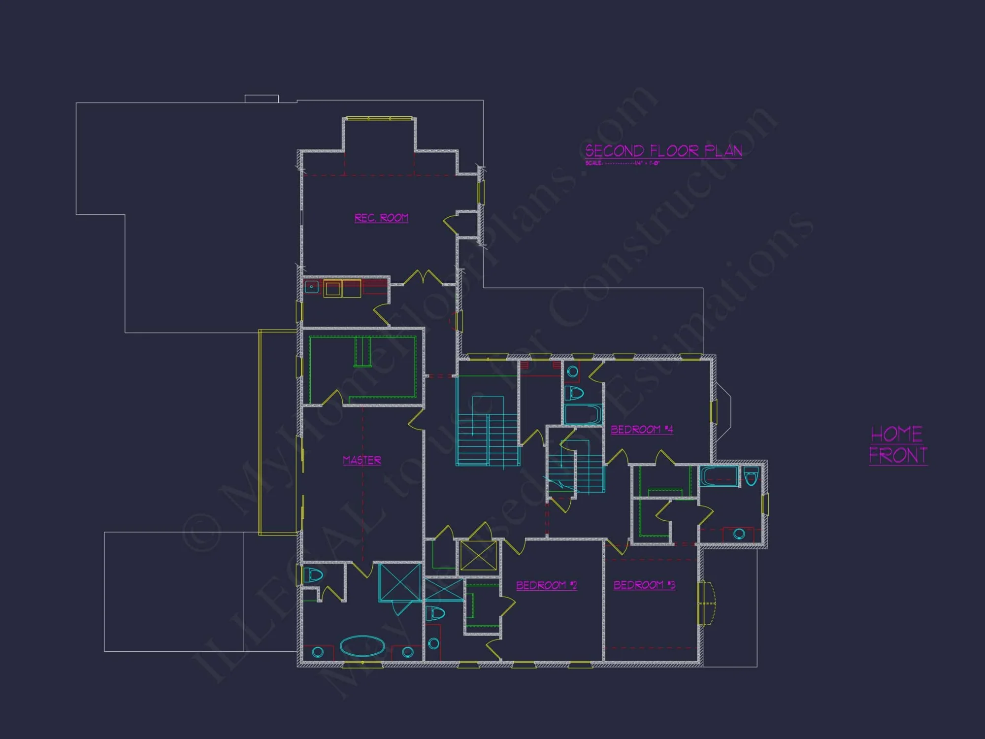 Elegant house Floor Plan with 5 Beds & 5+ Baths