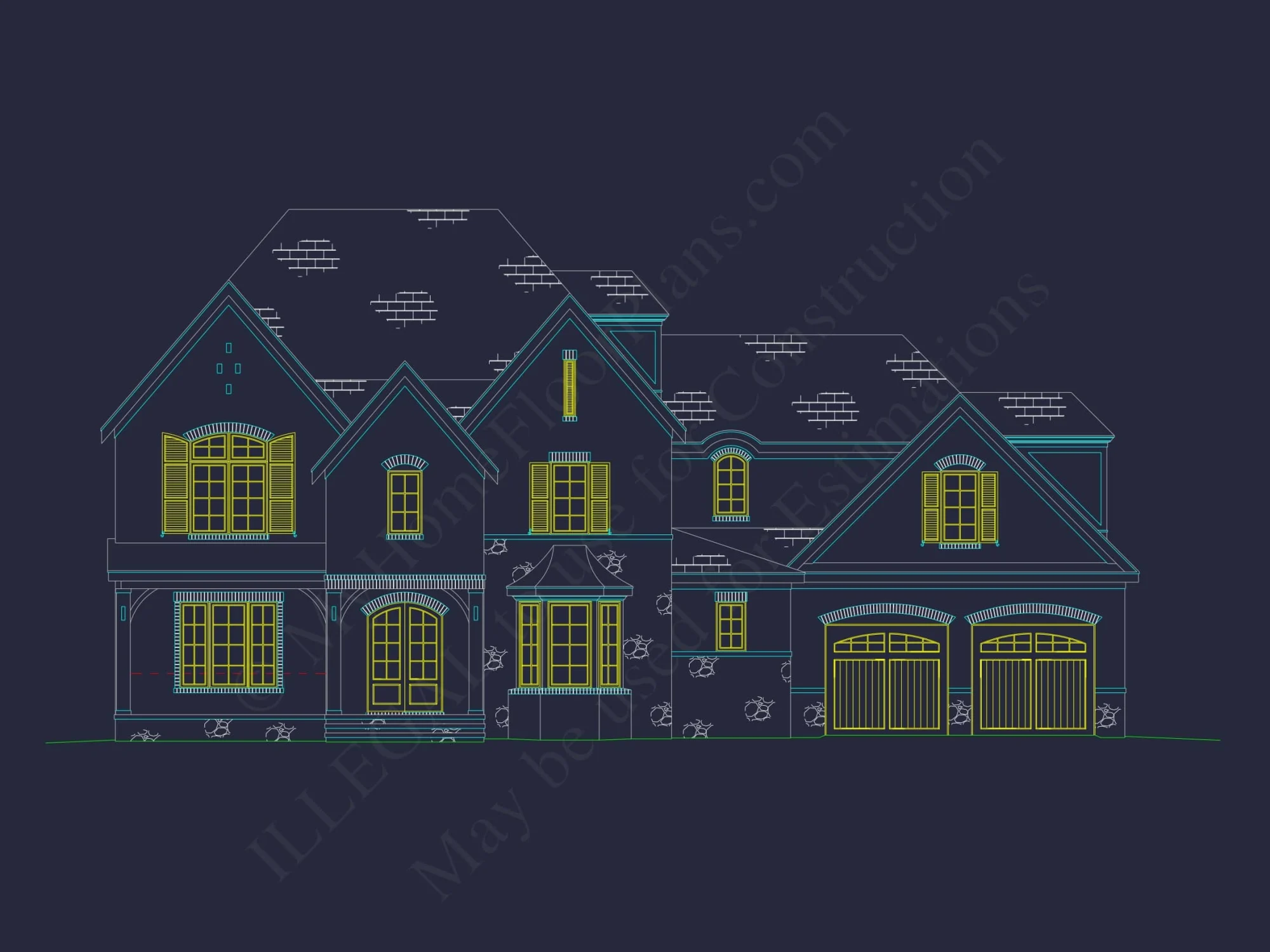 Elegant house Floor Plan with 5 Beds & 5+ Baths