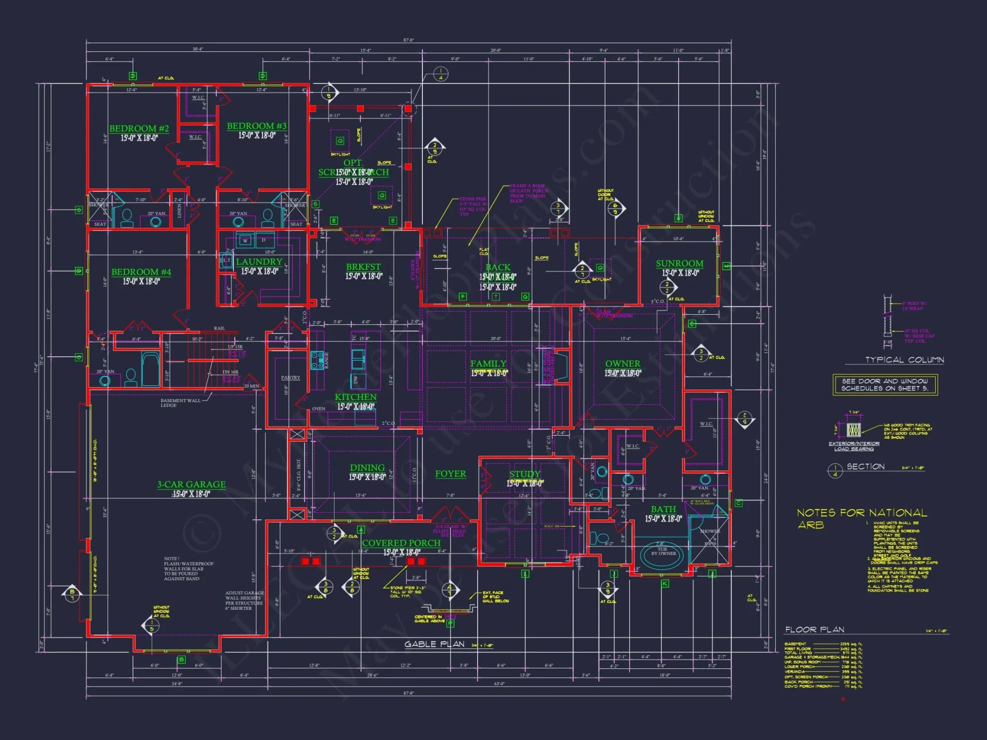 Spacious Modern Craftsman house Plan with 5 Bedroom Design