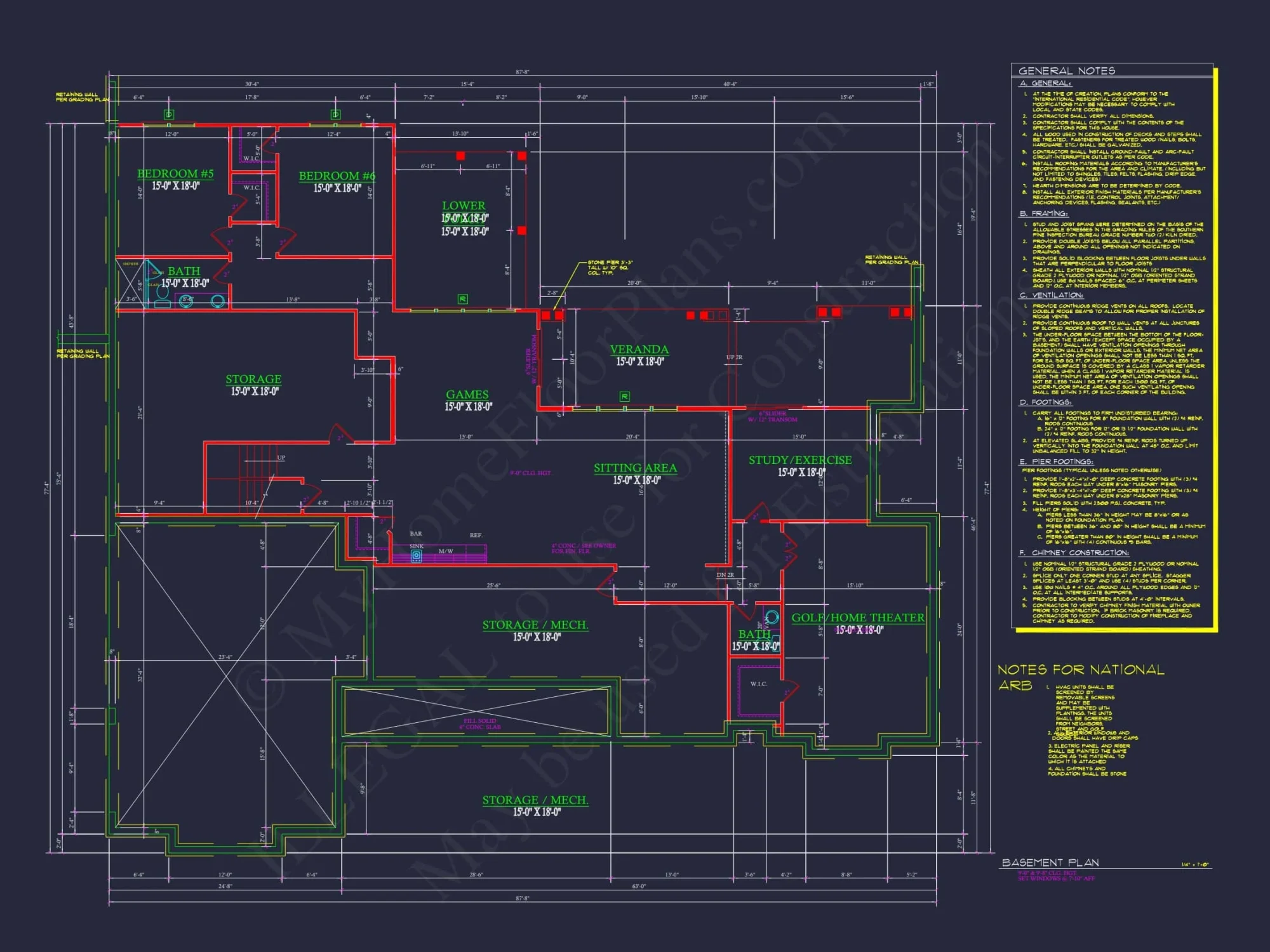 Spacious Modern Craftsman house Plan with 5 Bedroom Design