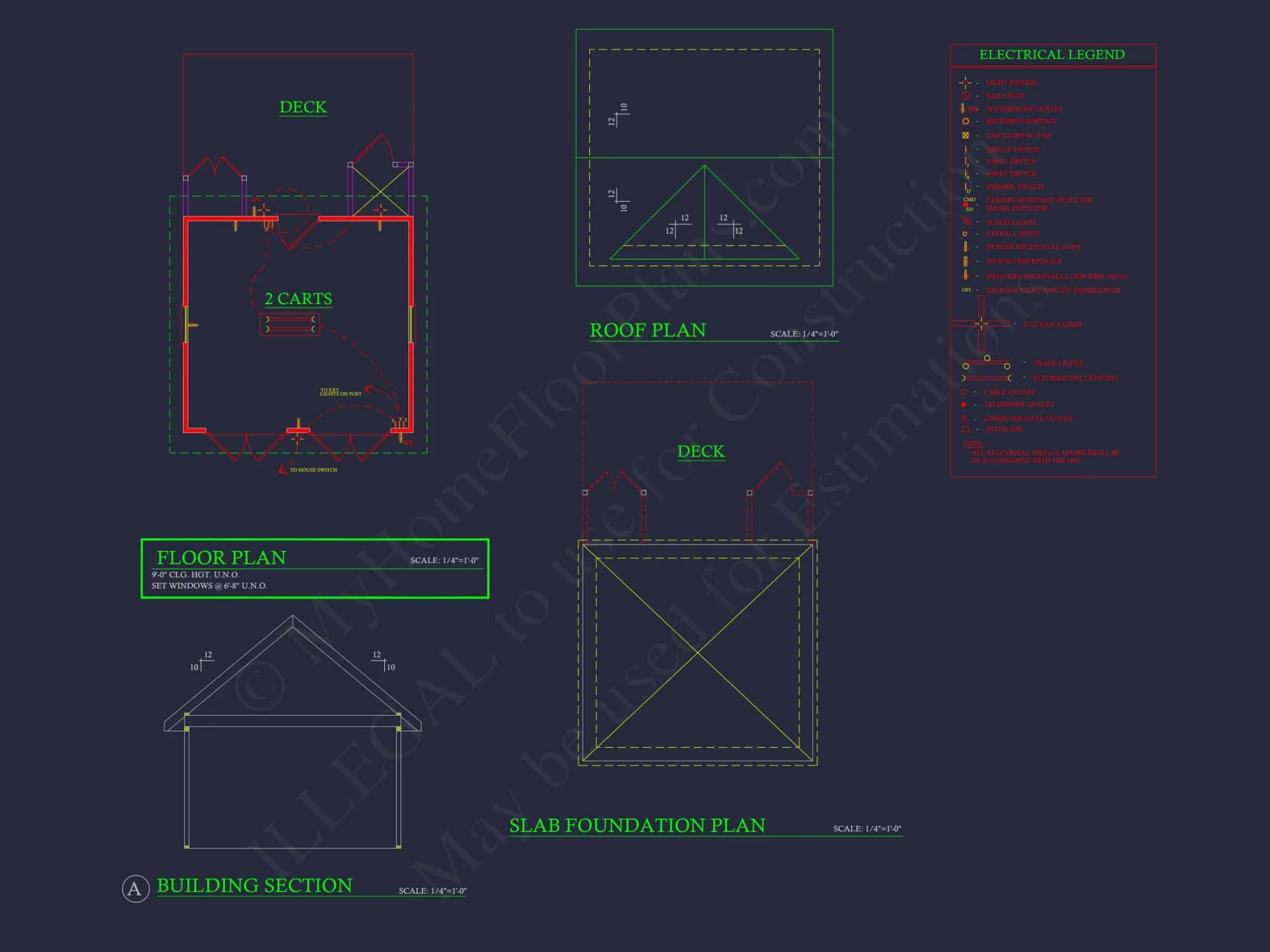 Modern Detached Garage Floor Plan for Small Vehicles