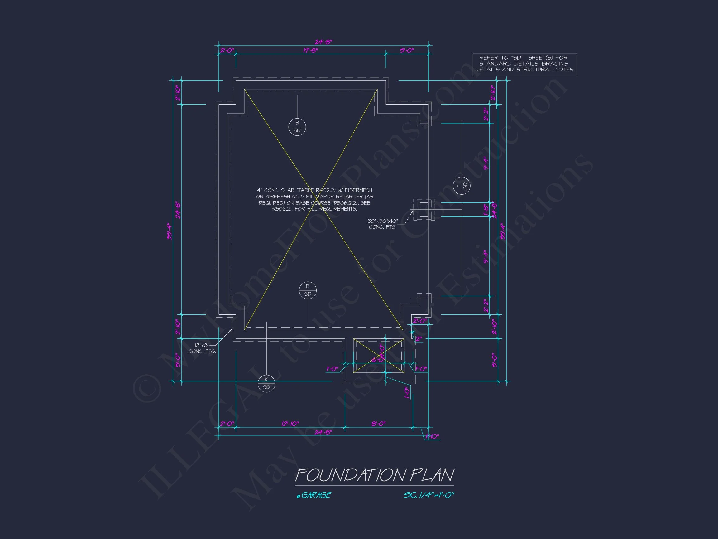 17-1717 GARAGE PLAN - Garage Floor Plan with Blueprint Designs 6 Craftsman house Plan: Garage Floor Plan with Blueprint Designs