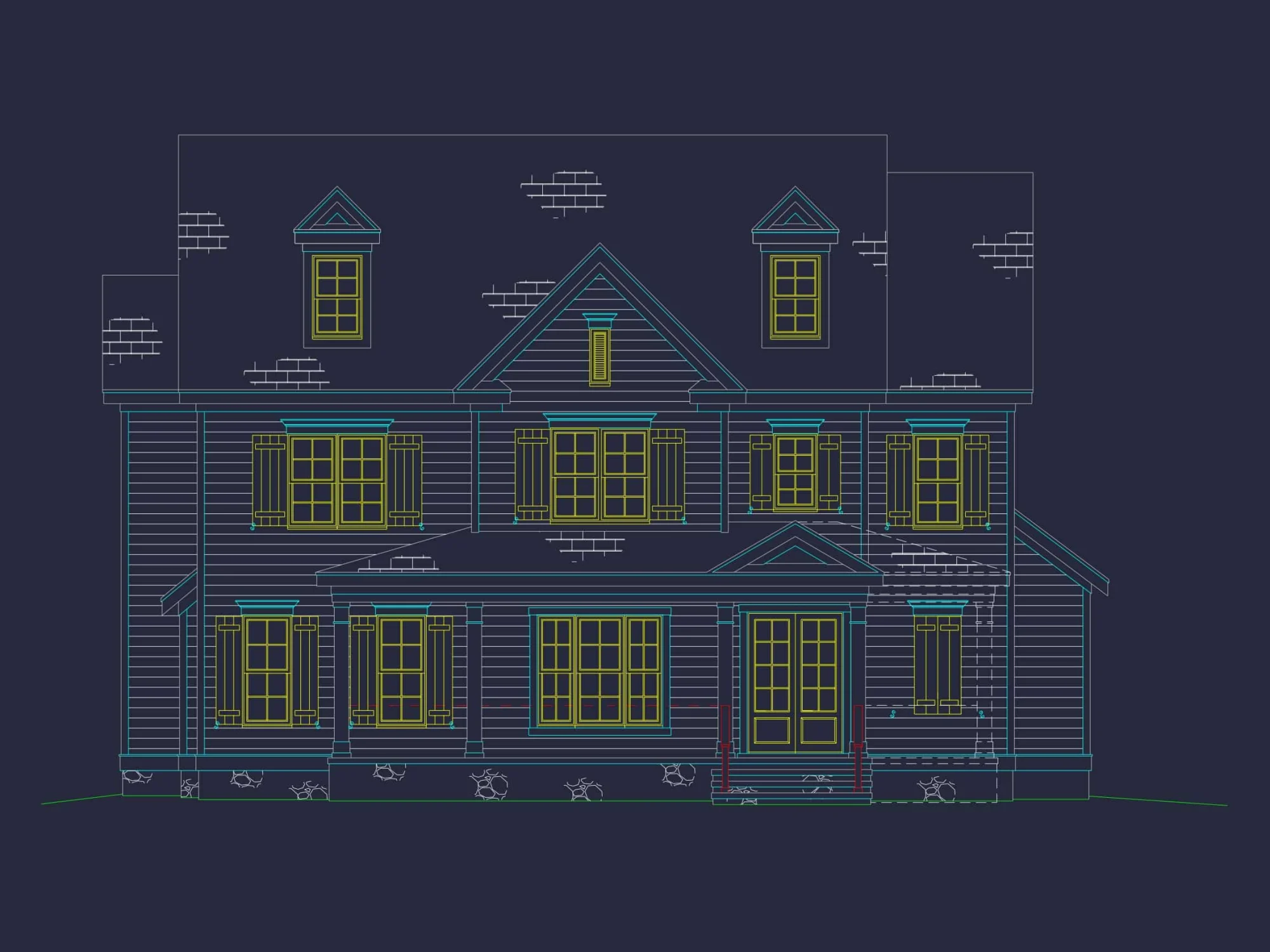 Elegant house Plan with 5 Beds, CAD Designs, and Spacious Floor Plan