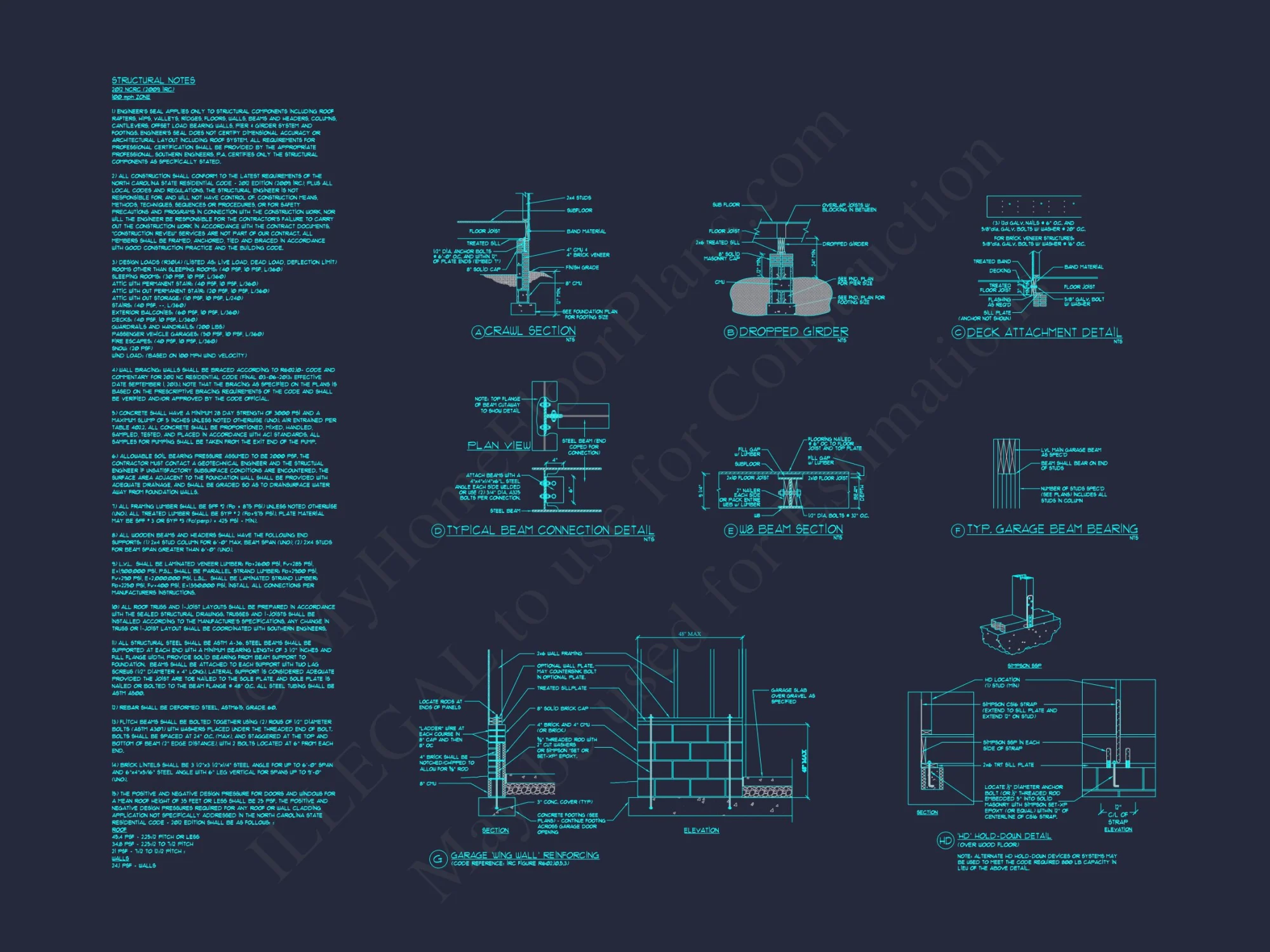 Garage Floor Plan with Blueprint for CAD Architecture Designs