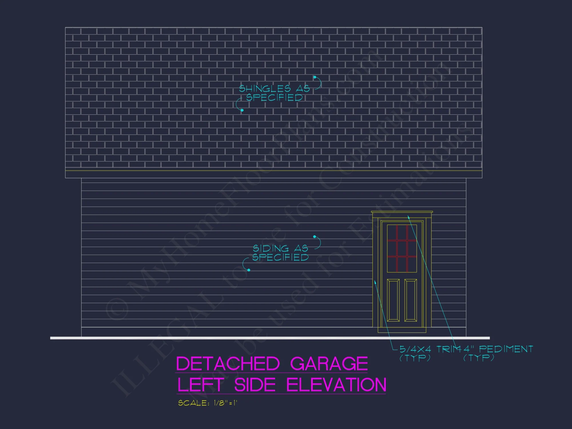 Garage Floor Plan with Blueprint for CAD Architecture Designs