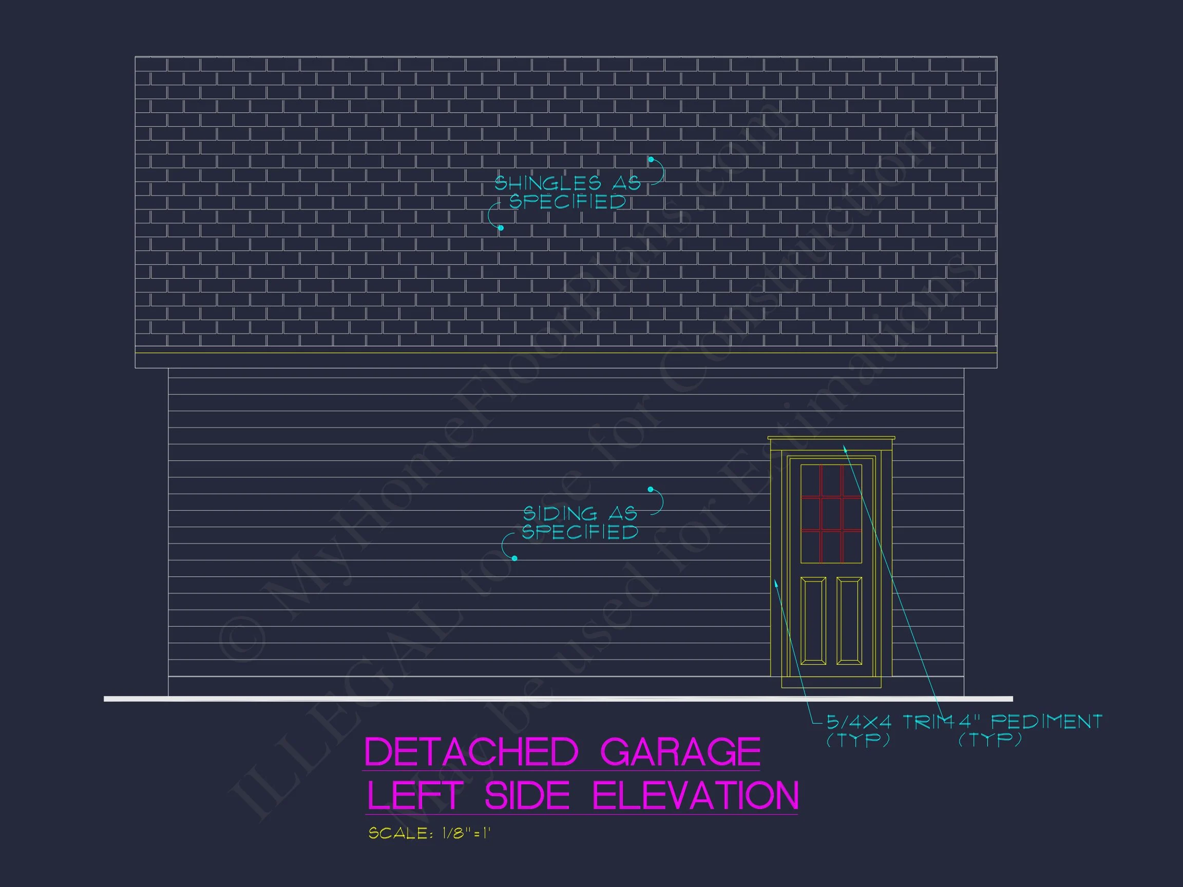 15-1926 GARAGE PLAN - 576 SF Modern Farmhouse Garage Plan 6 Garage Floor Plan with Blueprint for CAD Architecture Designs