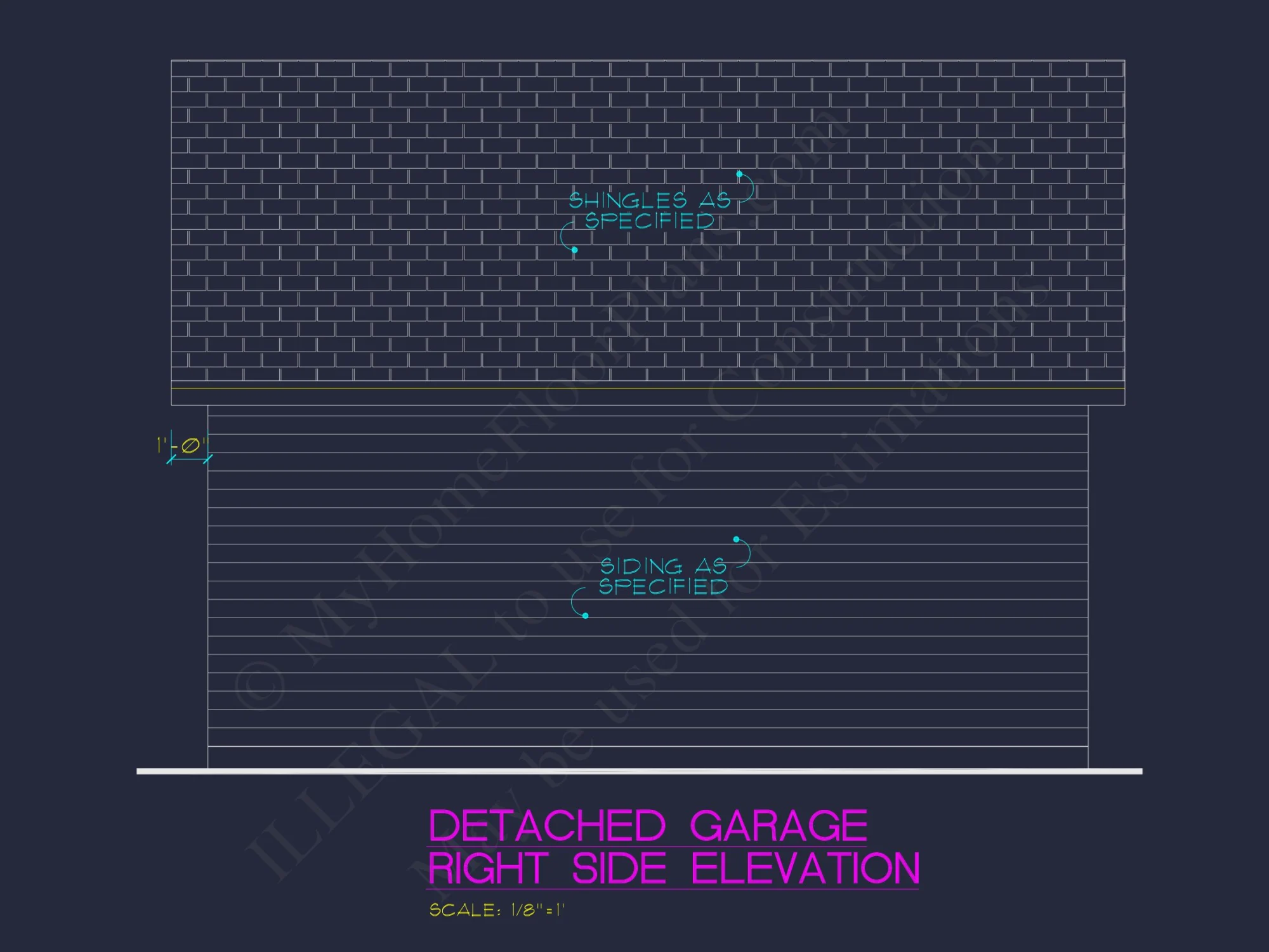 Garage Floor Plan with Blueprint for CAD Architecture Designs
